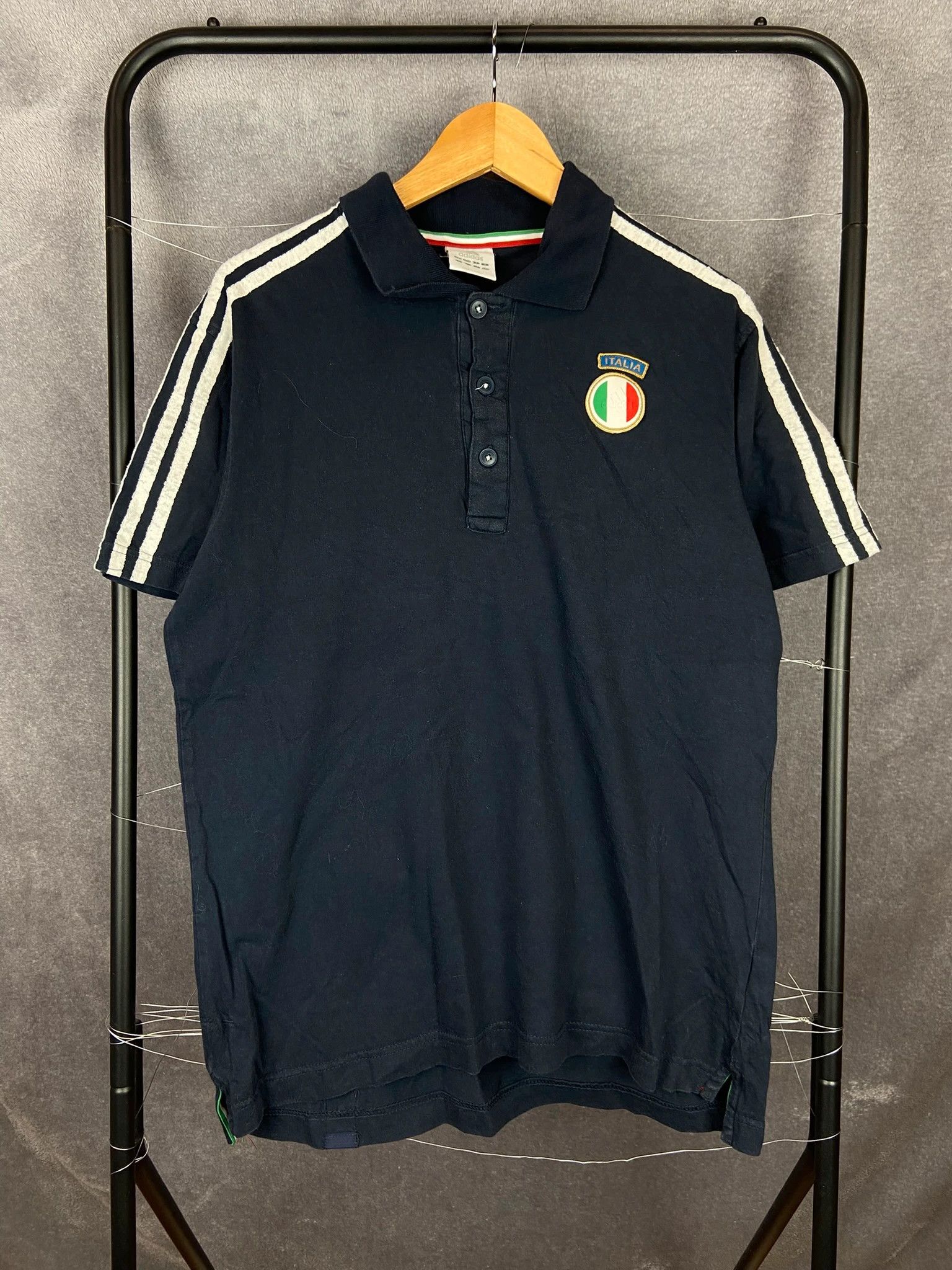 Adidas Adidas Italy ITALIA Polo Shirt Navy XL Retro Sport Style Size US XL / EU 56 / 4 - 2 Thumbnail