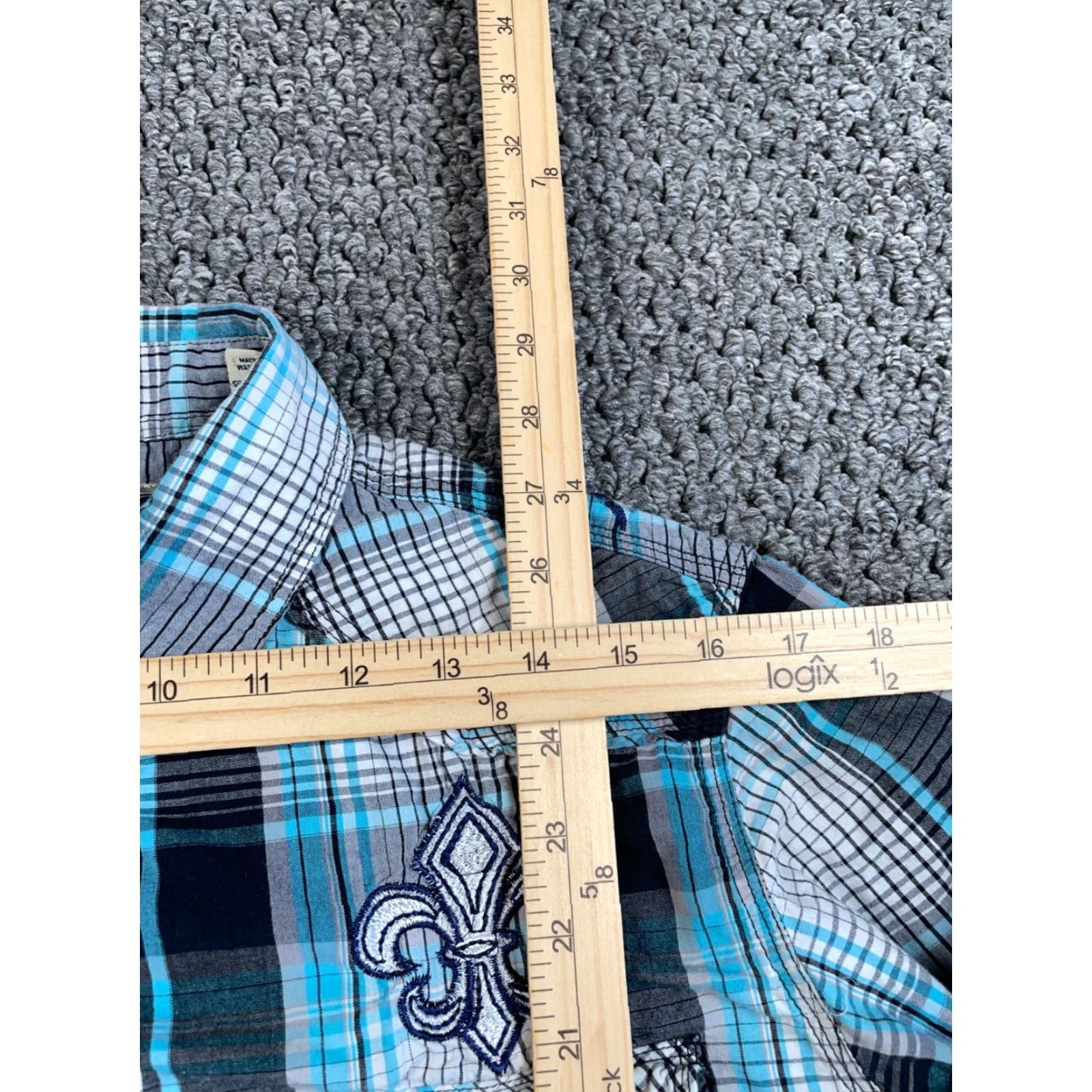 Affliction VINTAGE Red Snap Western Shirt Mens M Blue Plaid Tribal Snap Shirt Mens M Blue Plaid Tribal Western Grunge Hip Hop Retro Casual Men Size US M / EU 48-50 / 2 - 7 Thumbnail