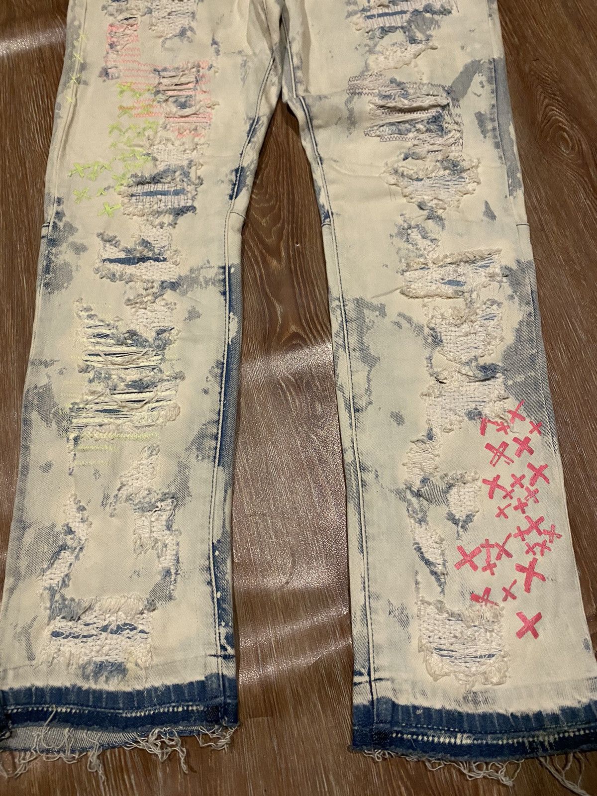 Hysteric Glamour Japan 🇯🇵 bleu noir inspired kapital/ undercover patchwork Size US 38 / EU 54 - 3 Thumbnail