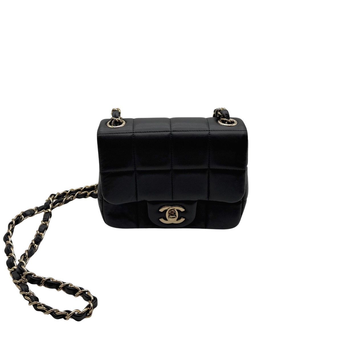 Chanel Chanel Monaco Mini Square Flap Bag Black Lambskin Size ONE SIZE - 2 Thumbnail
