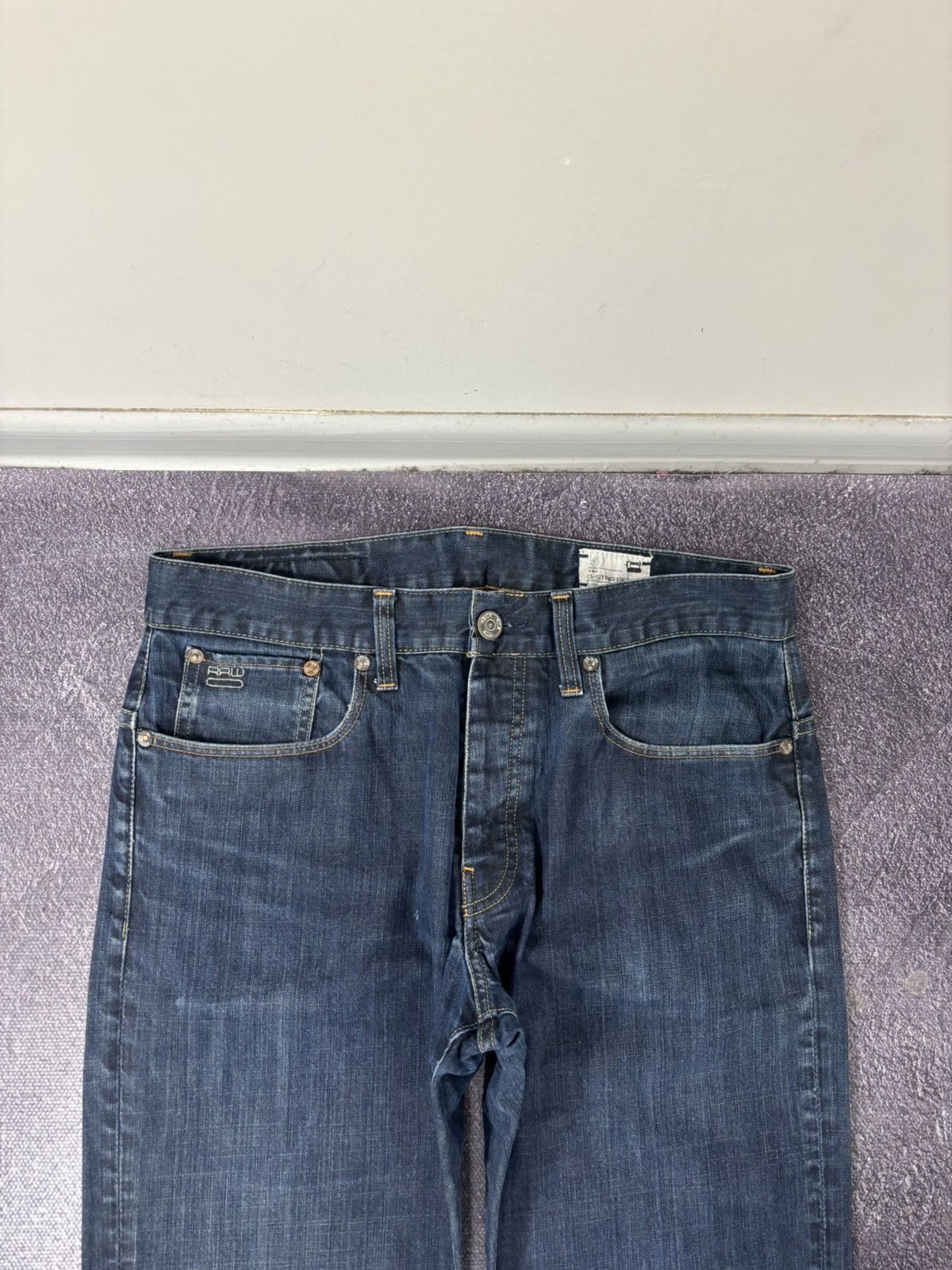 G-Star Vintage G-Star Raw Avant Garde Hype Blue Denim Biker Jeans Size US 33 - 9 Thumbnail