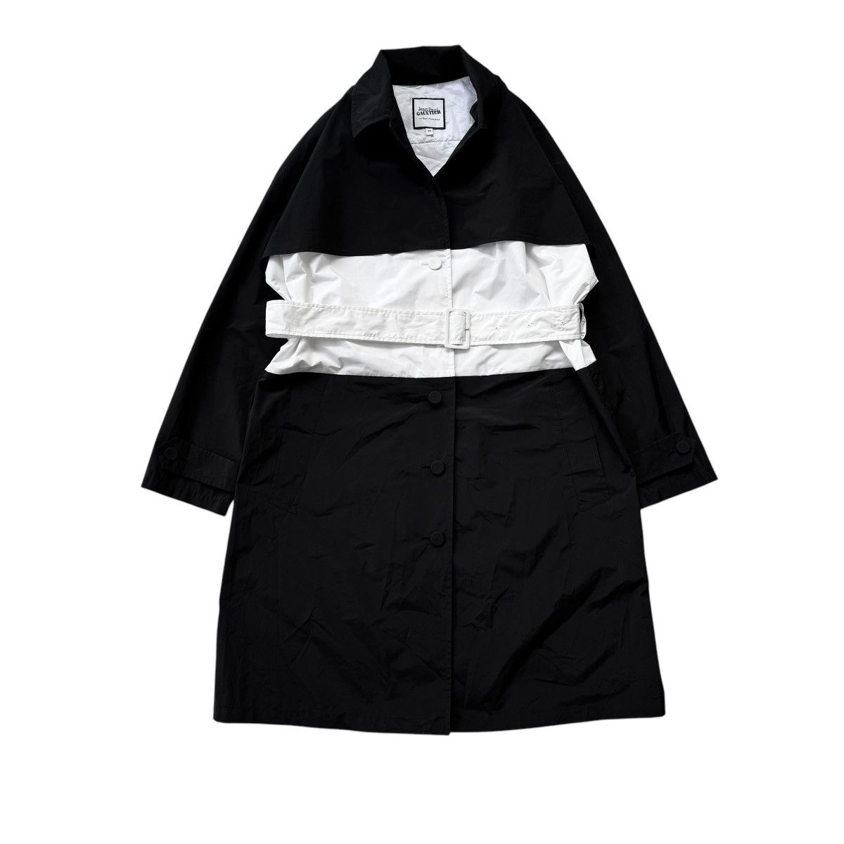 Jean Paul Gaultier BI COLOR BELTED COAT