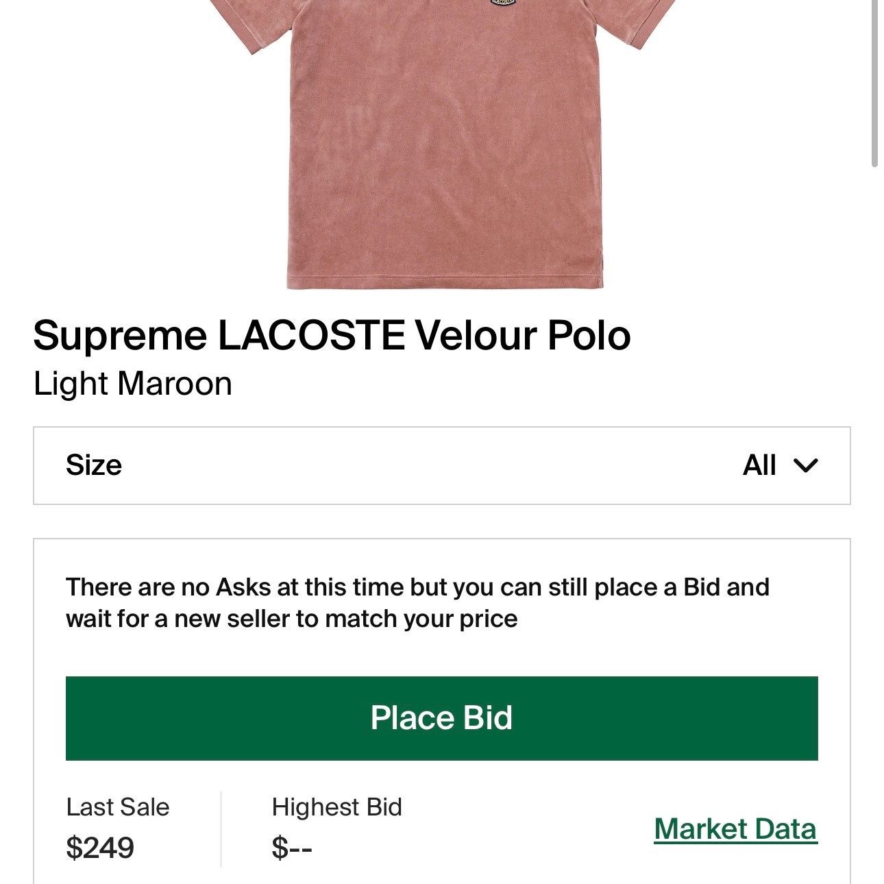 Supreme Supreme x Lacoste - SS18 Velour Polo - Light Maroon - Medium Size US M / EU 48-50 / 2 - 7 Thumbnail