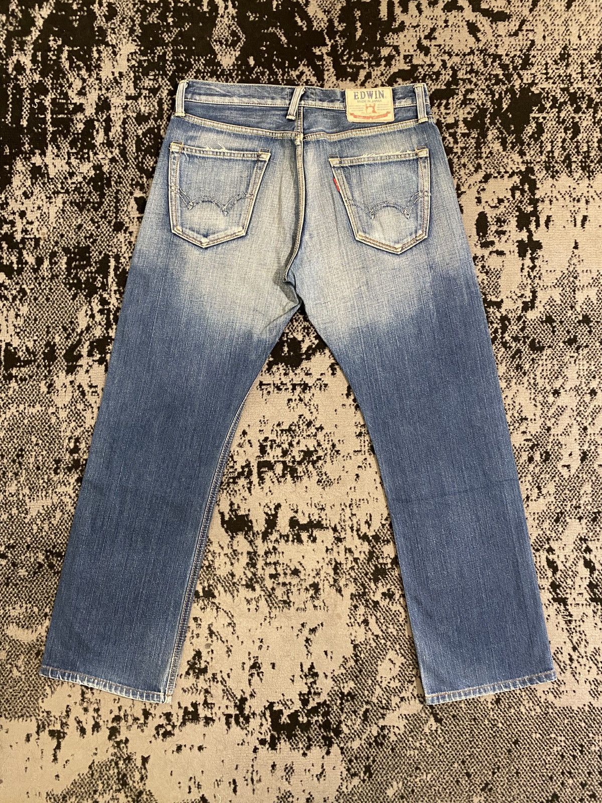 Edwin Edwin XV Distressed Ripped Washed Japan Denim Size US 33 - 2 Thumbnail