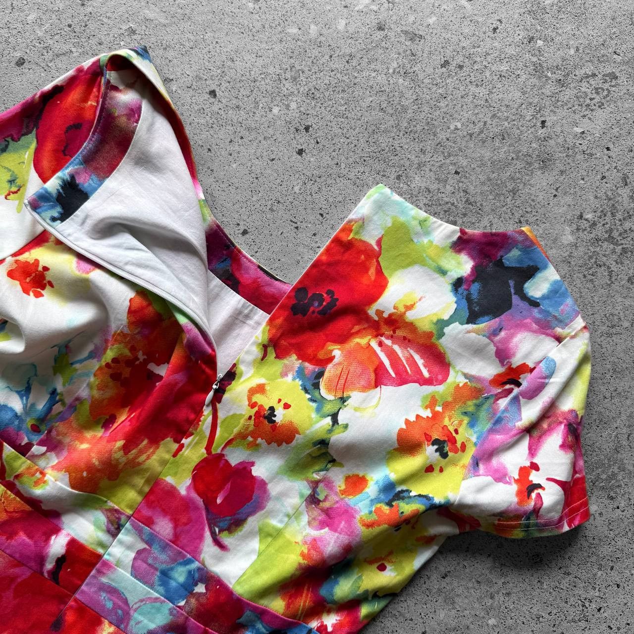 Designer Marc Aurel Womens Watercolor Floral Print Sheath Dress Size S / US 4 / IT 40 - 4 Thumbnail