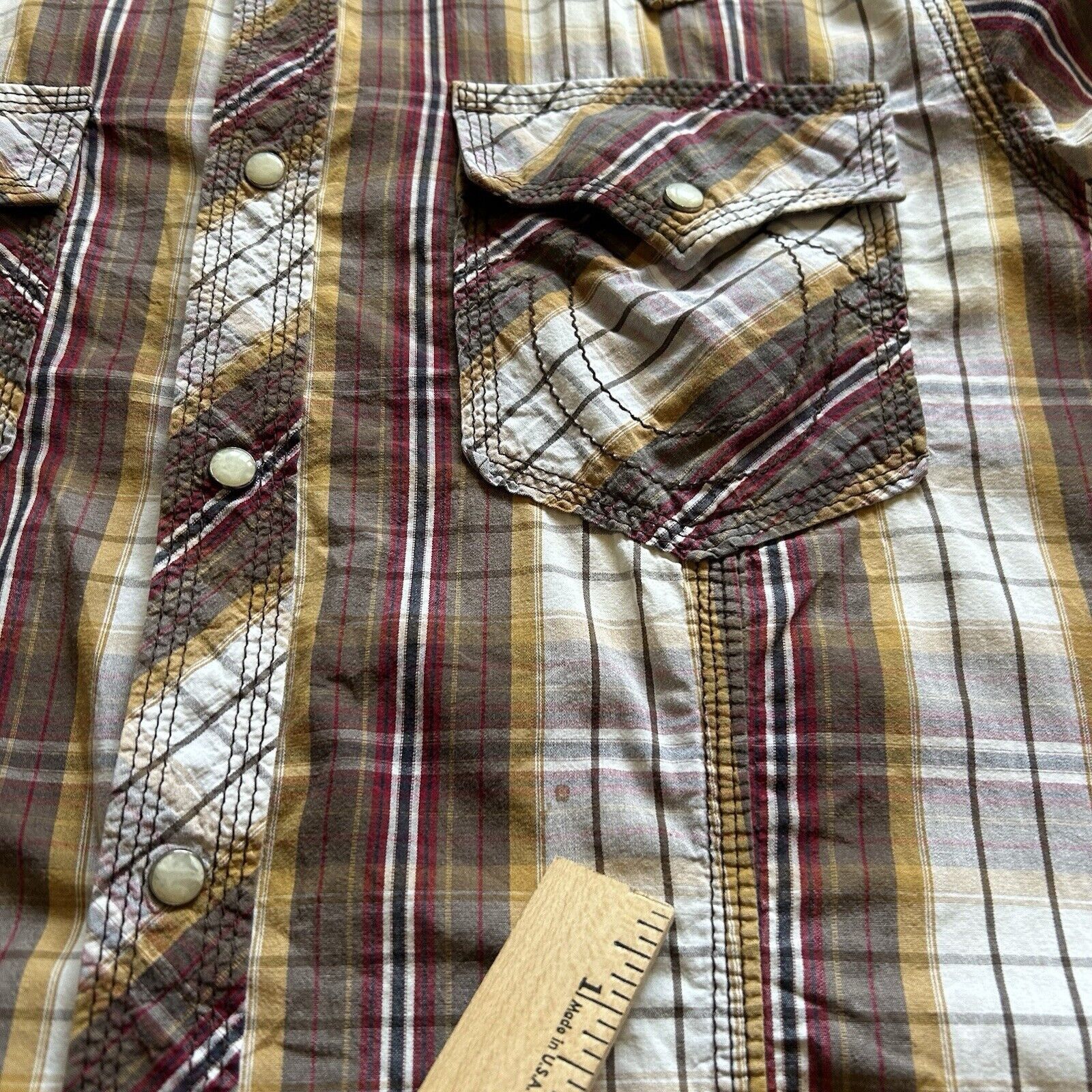 True Religion True Religion Long Sleeve Plaid Button Up Pearl Snap Shirt Size US L / EU 52-54 / 3 - 10 Thumbnail