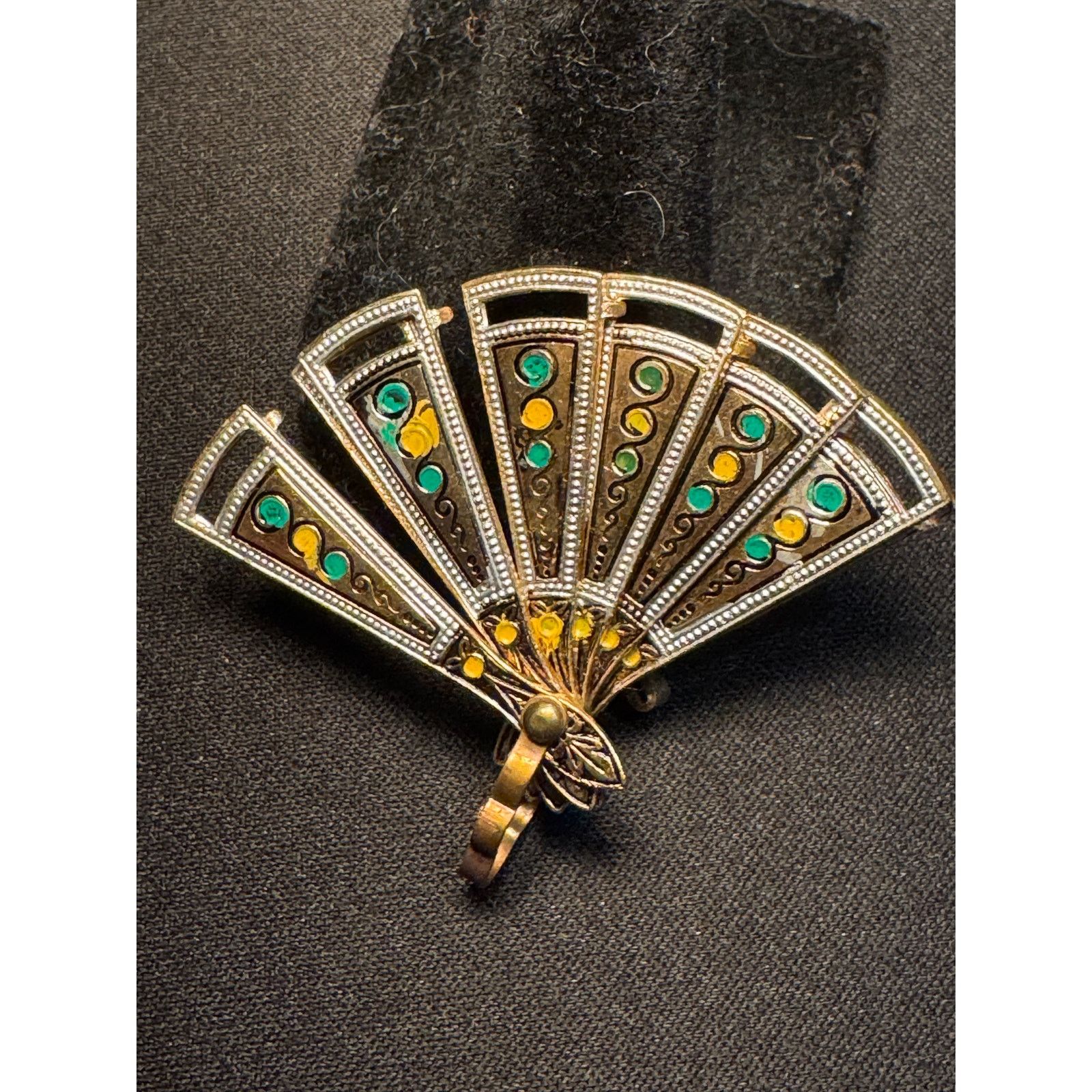 Other Damaseene Fully Articulating Fan Brooch Size ONE SIZE - 1 Thumbnail