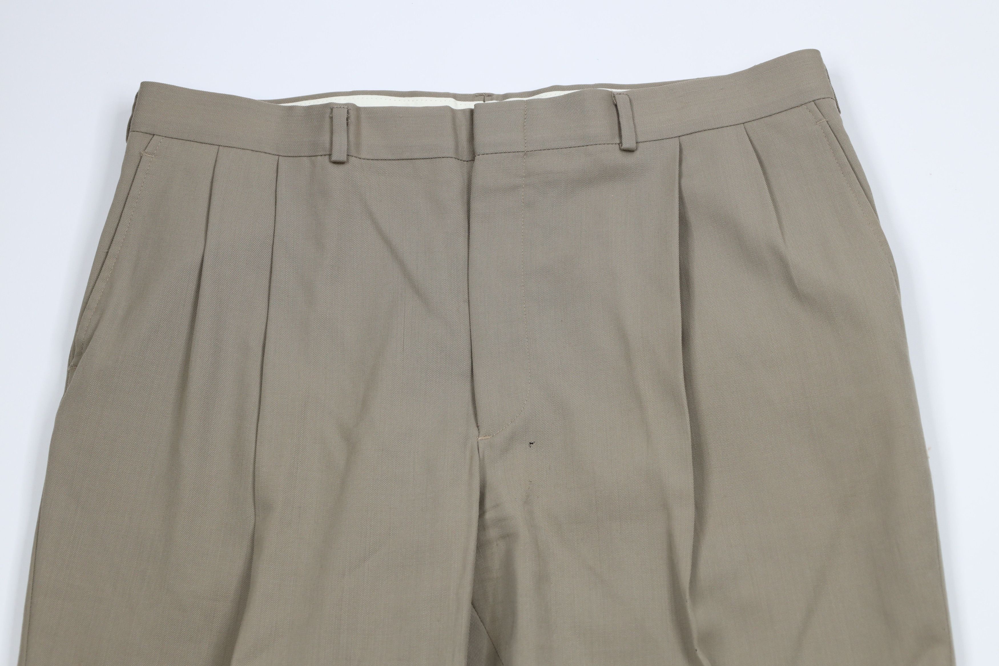 Vintage Vintage 70s Streetwear Wool Bell Bottoms Chino Pants Beige Size US 36 / EU 52 - 2 Thumbnail