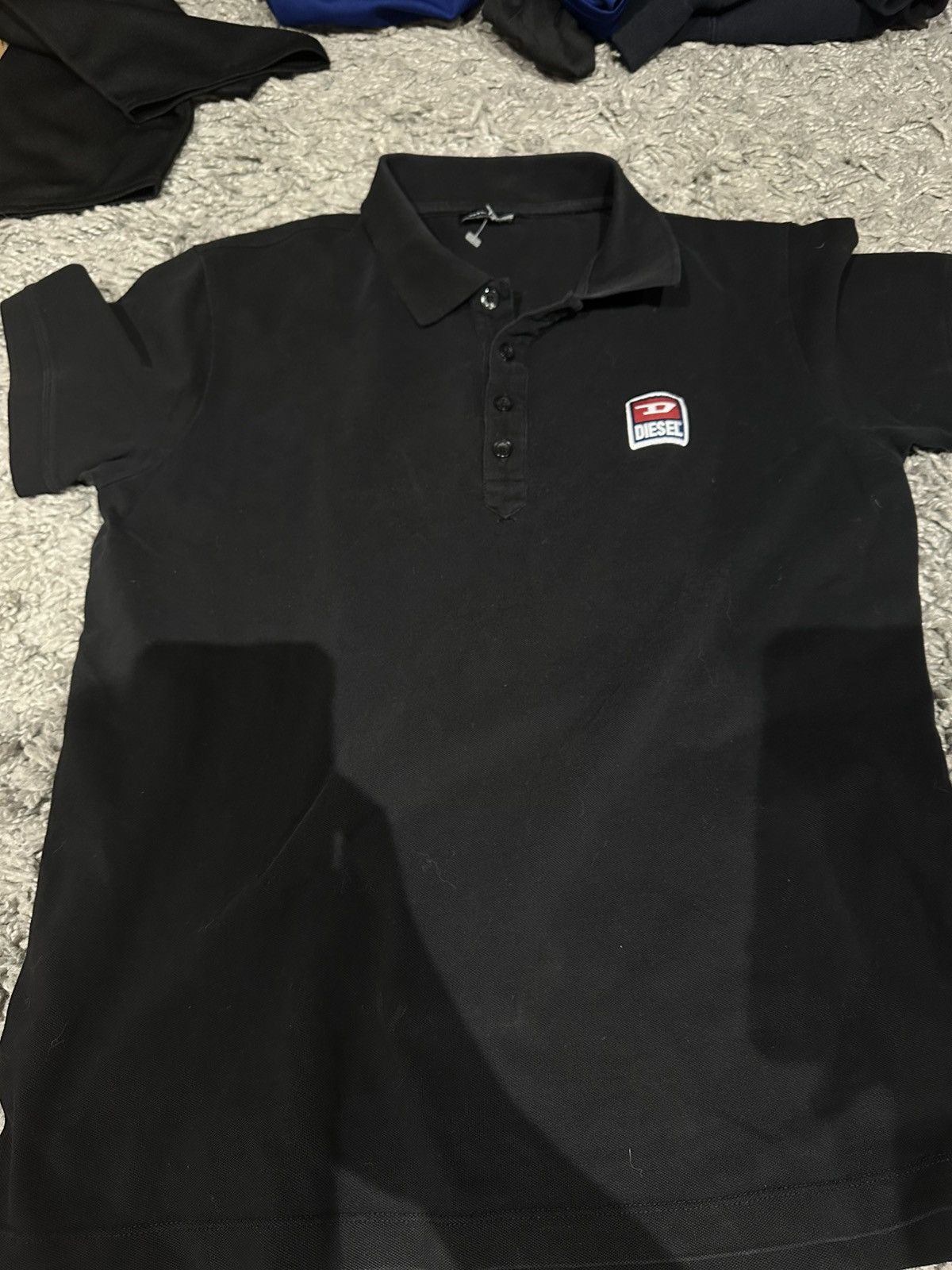 Diesel Vintage Diesel Mens T-Kal-Patch Black Polo Shirt Size Medium Size US M / EU 48-50 / 2 - 1 Thumbnail