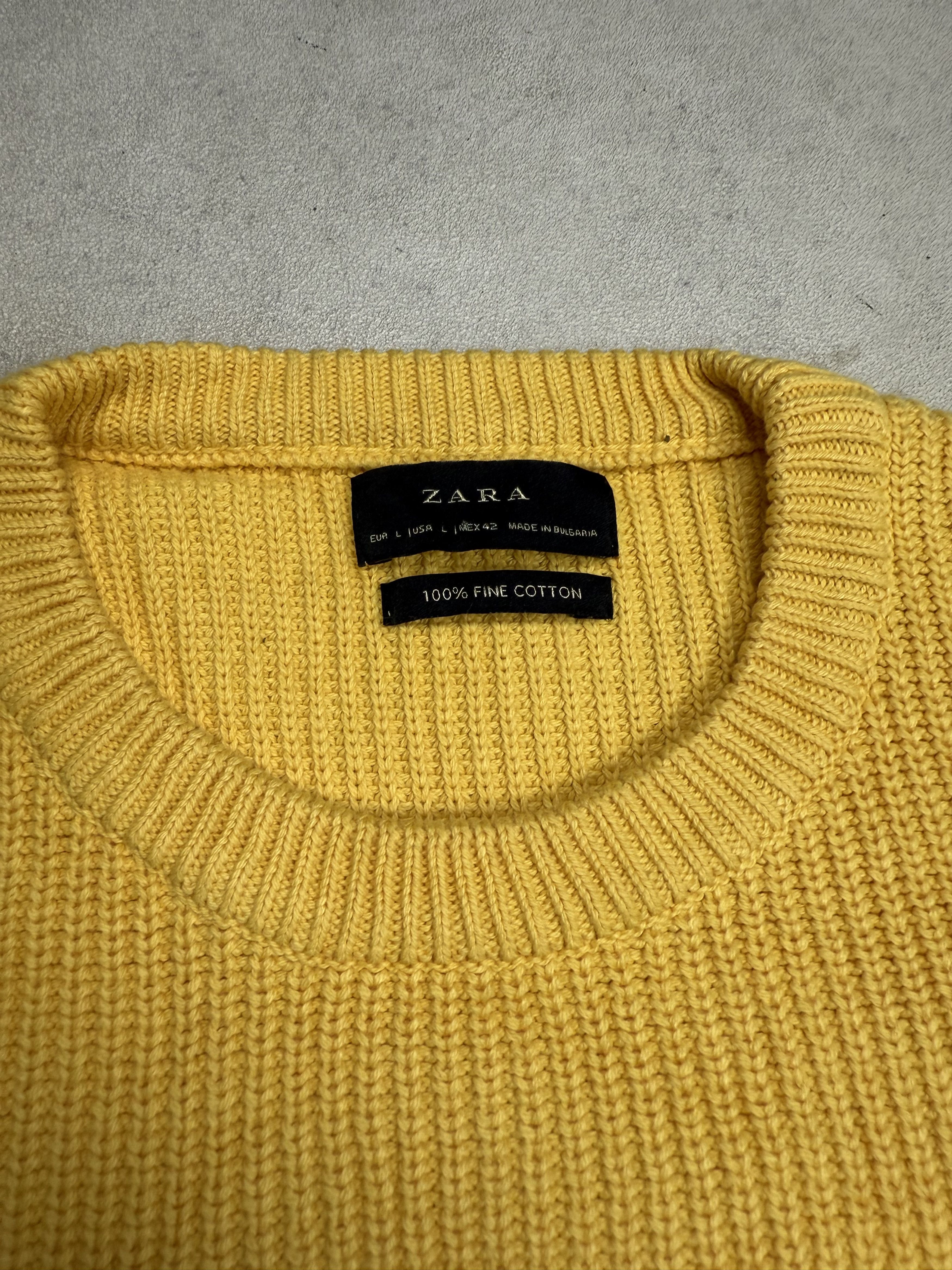Zara Zara Yellow Knit Sweater Size US L / EU 52-54 / 3 - 3 Thumbnail