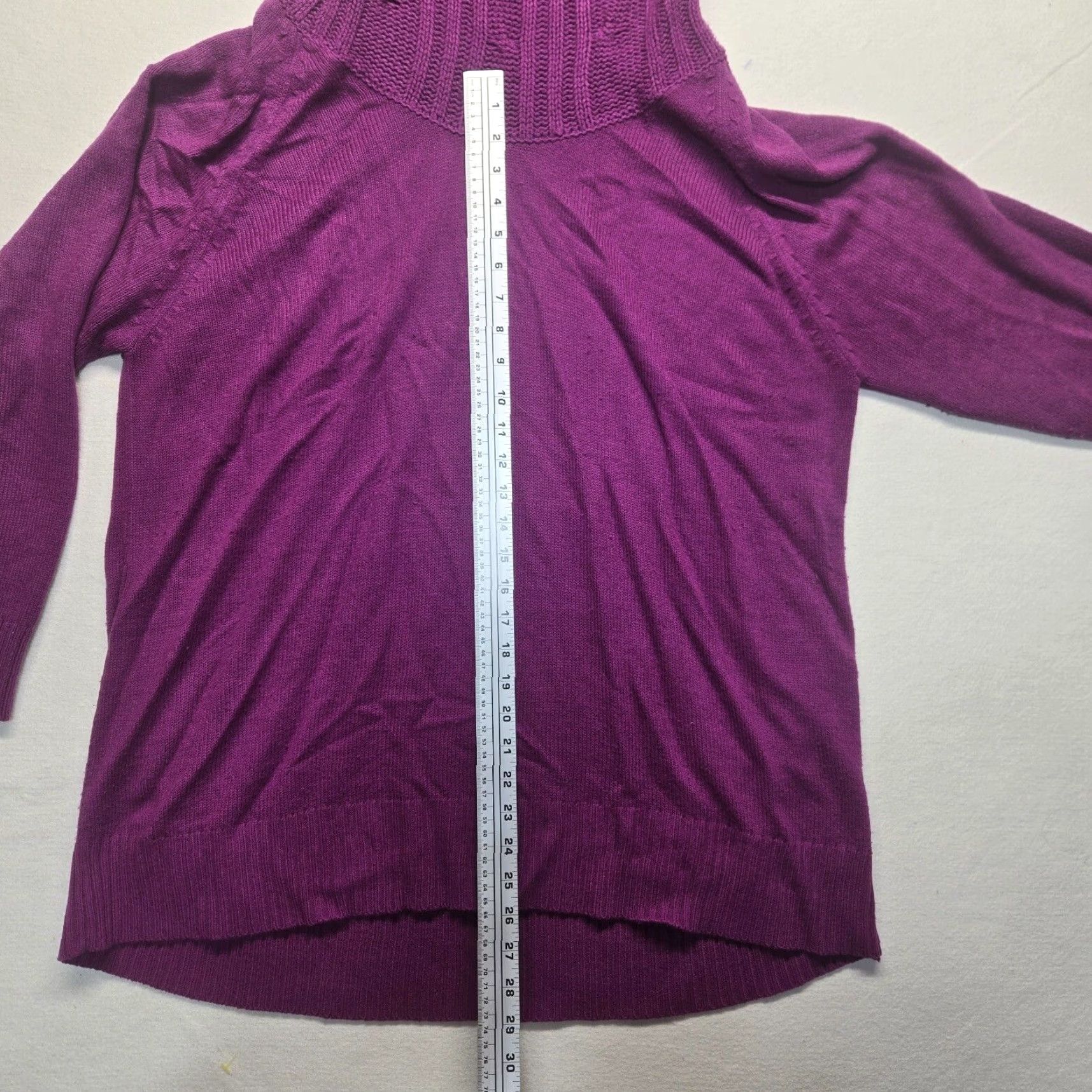 Vintage Ashley Stewart Solid Purple Heavy Knit Long Sleeve Sweater Cowl Neckline 22/24 Adult Plus Women Pullover Knit Womens Size 3XL / US 20-22 - 6 Thumbnail