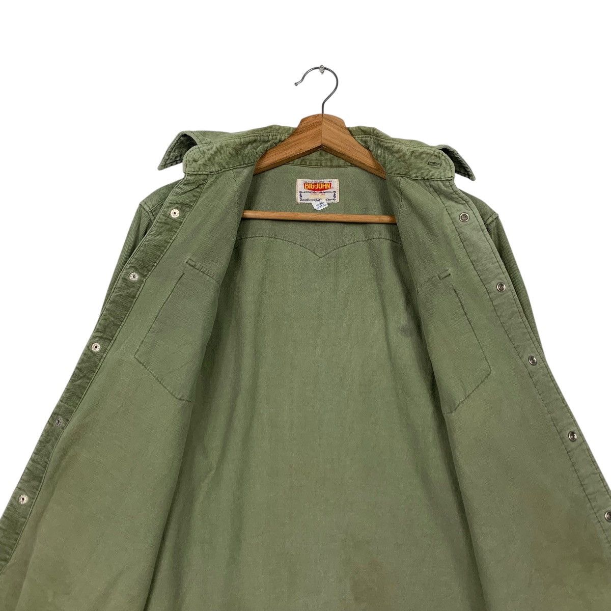 Big John 80’s BIG JOHN Green Corduroy Work Shirt Button Up #2184-C97 Size US M / EU 48-50 / 2 - 12 Thumbnail
