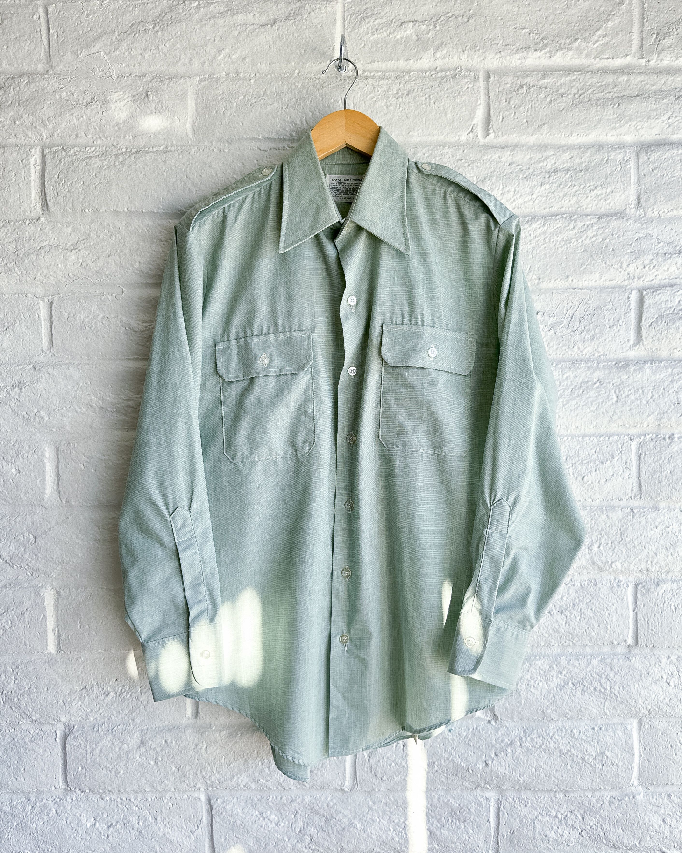 Vintage Vintage 1970s Van Heusen US Army Button Up Uniform Shirt Size US M / EU 48-50 / 2 - 1 Thumbnail