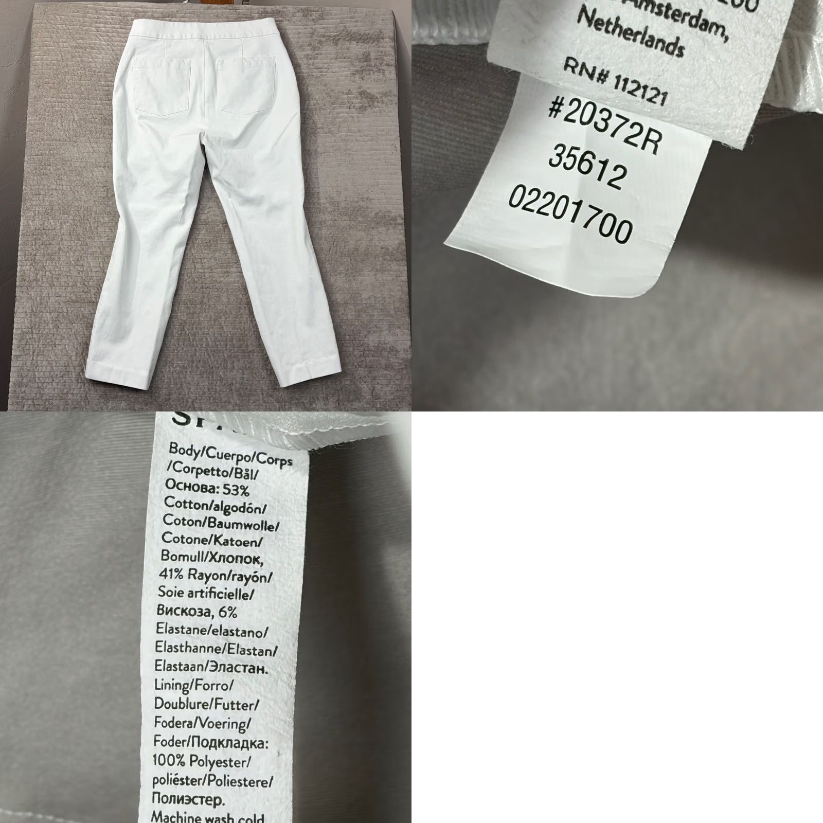 Spanx VINTAGE? No. Spanx The Perfect Pant White Slim Straight Leg Pull On Trousers Large L Size 24" / US 00 / IT 34 - 8 Thumbnail