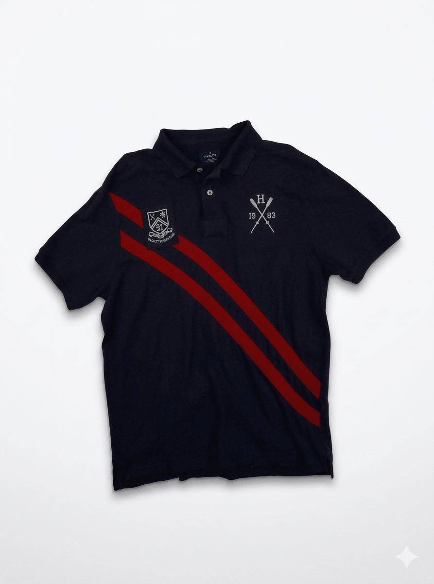 Hackett Hackett London Navy Polo Shirt With Red Stripe Size M Size US M / EU 48-50 / 2 - 1 Thumbnail