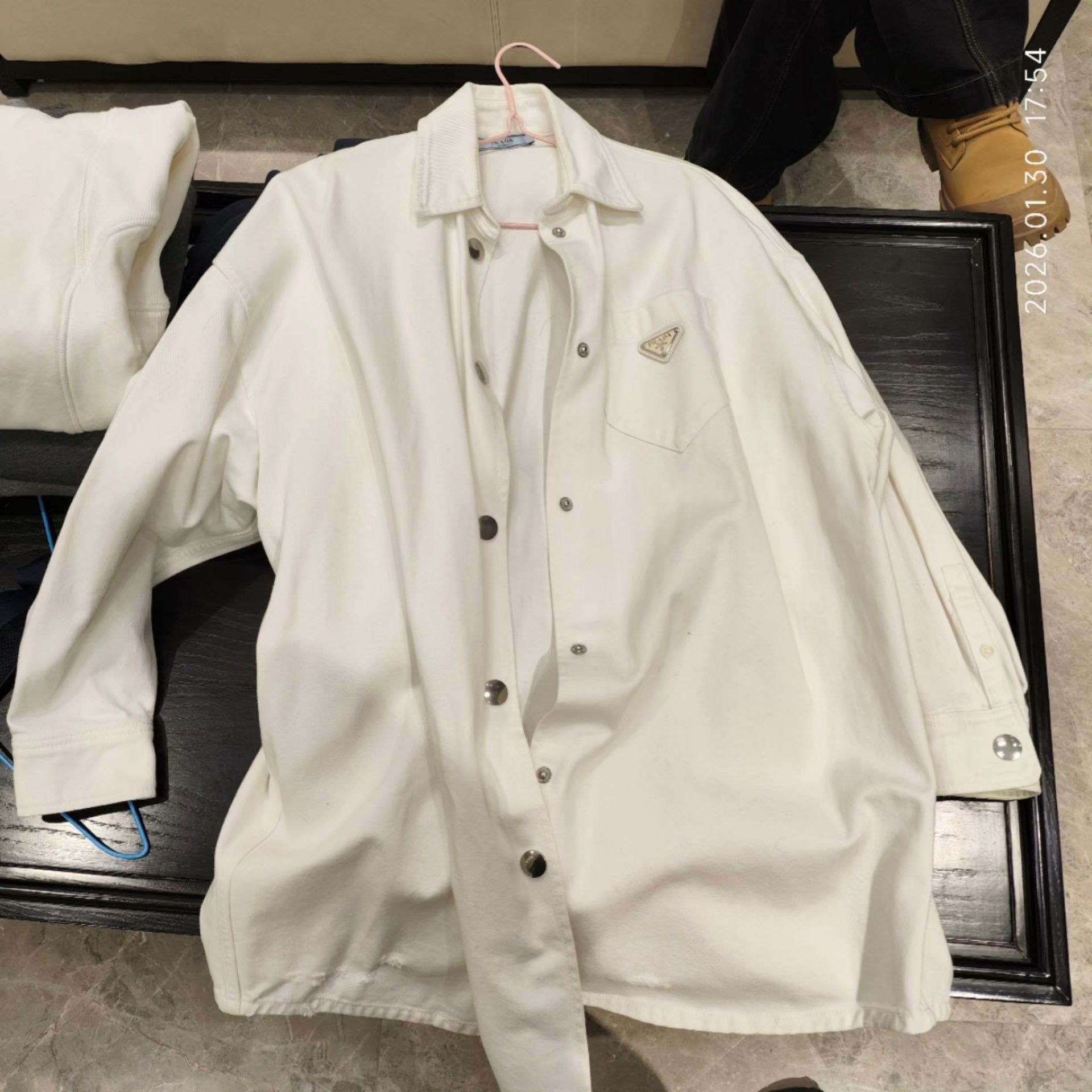Prada Prada Denim White Light Jacket 36 Men Size US S / EU 44-46 / 1 - 1 Preview