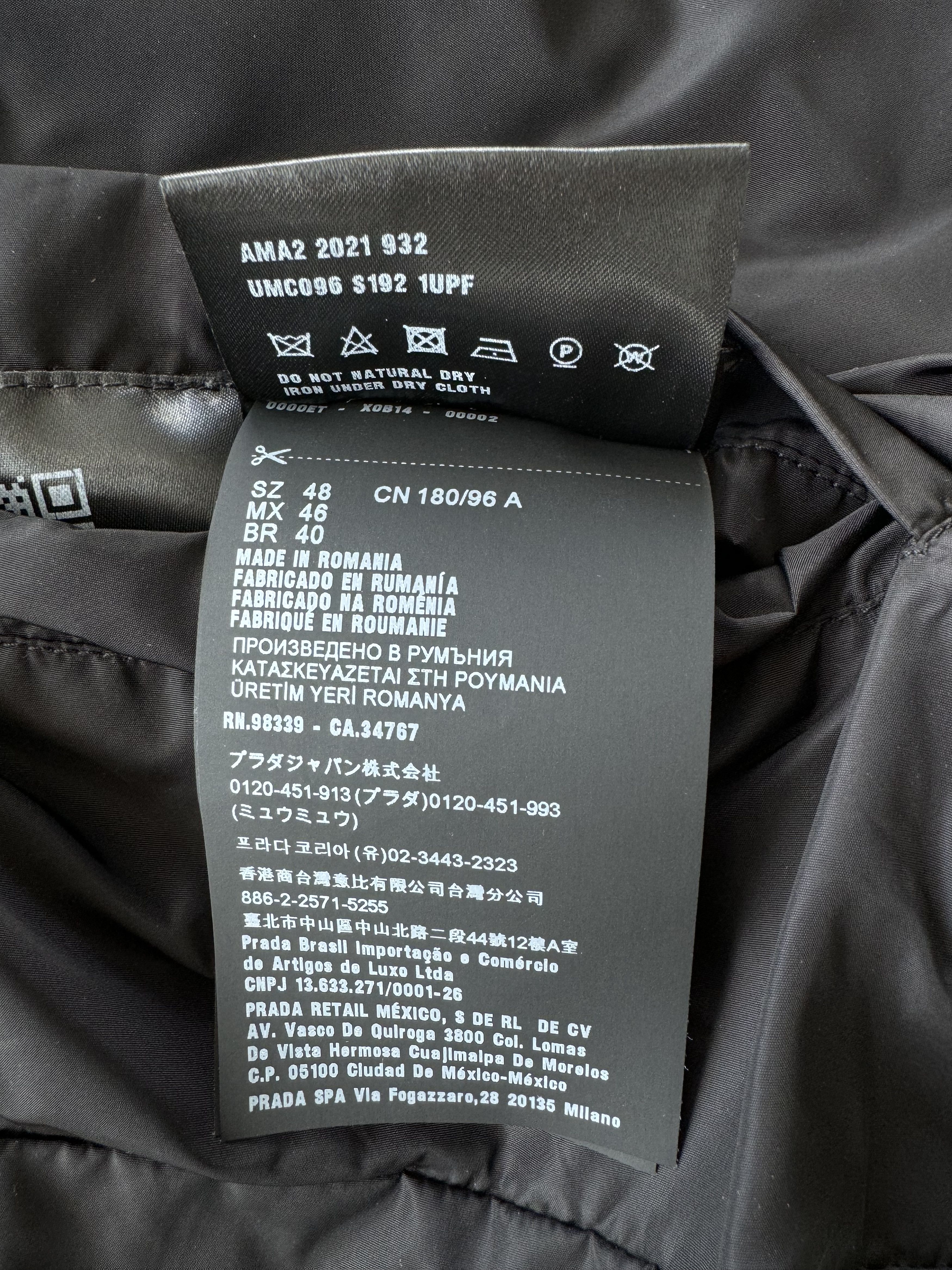 Prada Prada Black Nylon Reversible Bomber Jacket Size US M / EU 48-50 / 2 - 7 Thumbnail