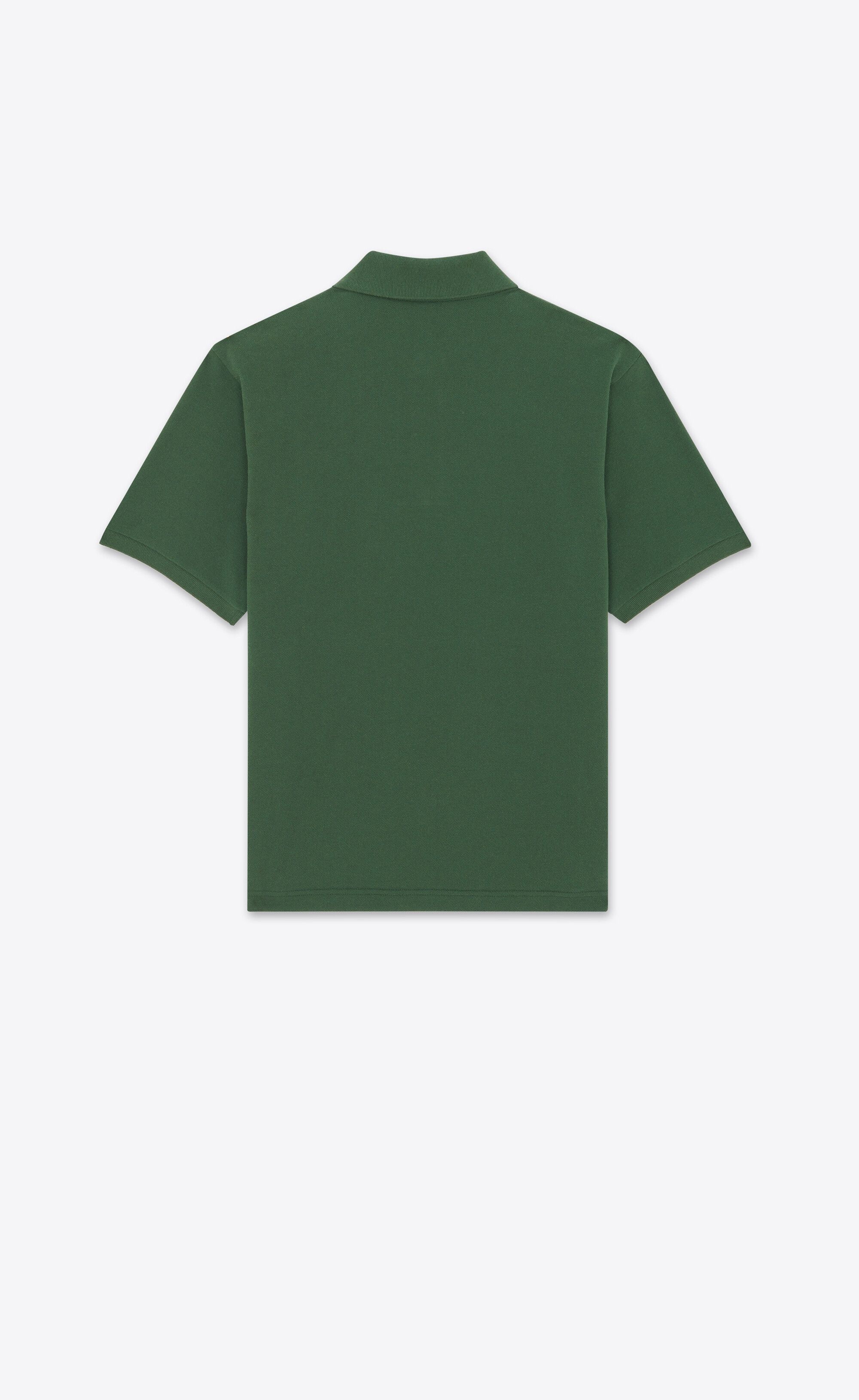 Saint Laurent Paris o1bcso1str0125 Polo Shirt Cassandre In Cotton Pique in Green Size US M / EU 48-50 / 2 - 2 Thumbnail
