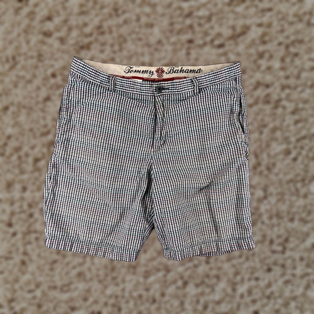 Tommy Bahama Tommy Bahama Shorts Men 33 Blue Red Green White Gingham Plaid 100% Cotton Size US 33 - 1 Thumbnail
