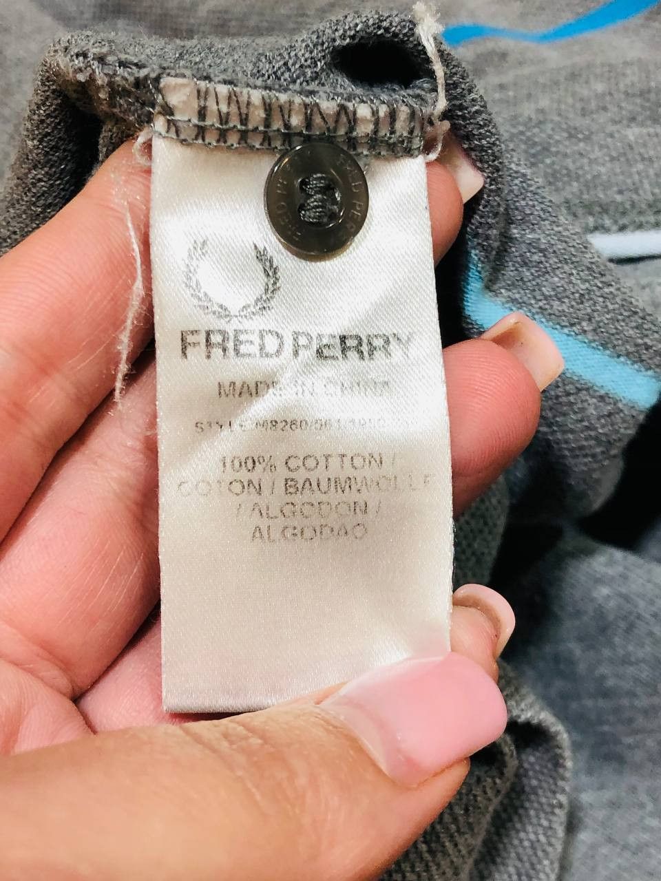 T-Shirt Size M Y2K Logo Fred Perry Vintage Polo