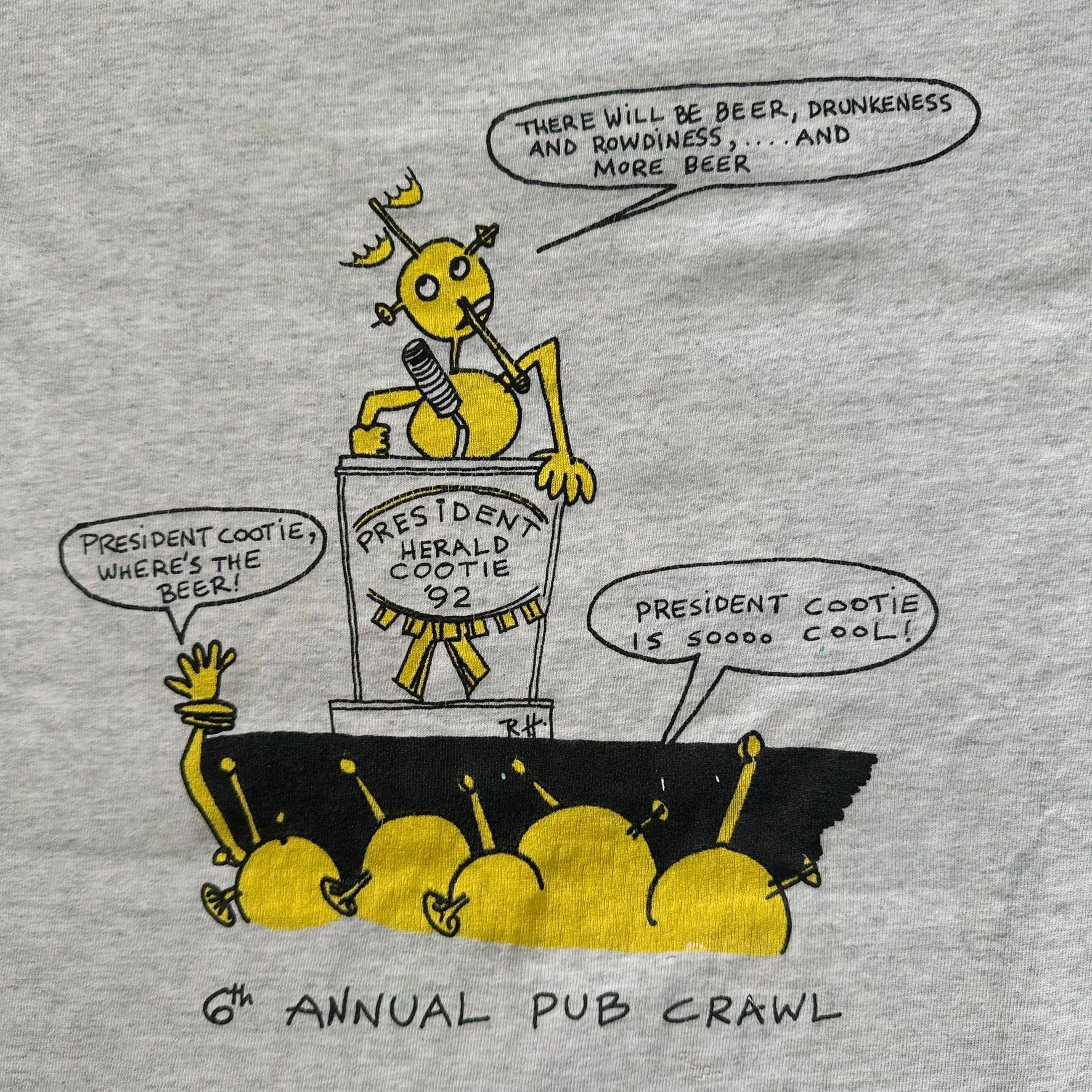 Fruit Of The Loom Vintage 90s Rochester NY Pub Crawl T-Shirt Long Sleeve CNY S Size US L / EU 52-54 / 3 - 2 Thumbnail