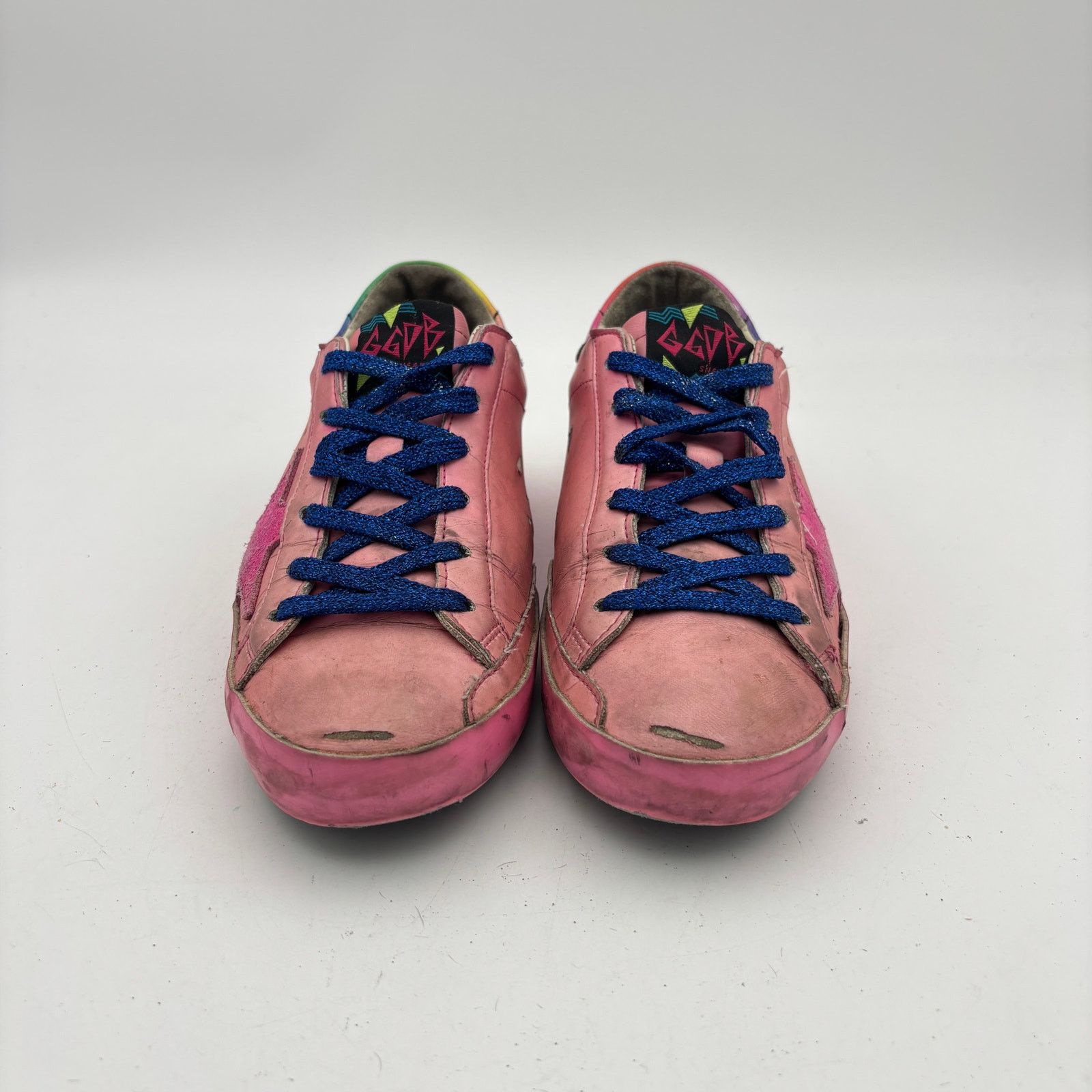 Golden Goose Golden Goose Superstar Sneakers GGDB Pink Rainbow Women's 37 Size US 7 / IT 37 - 2 Thumbnail