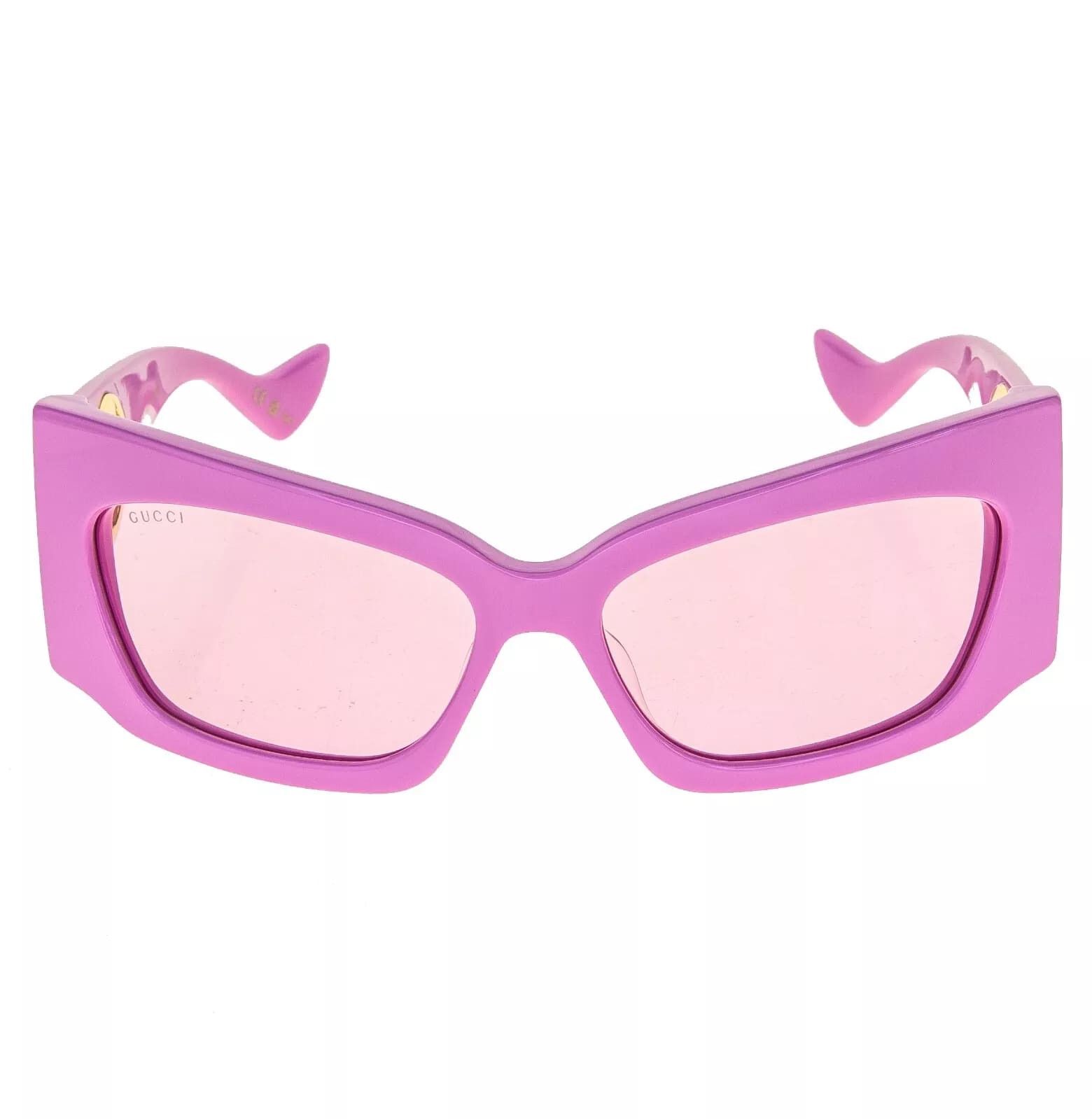 Gucci GUCCI 1412 Pink Gold Logo Gg1412S Geometric Sunglasses 003 Size ONE SIZE - 8 Thumbnail