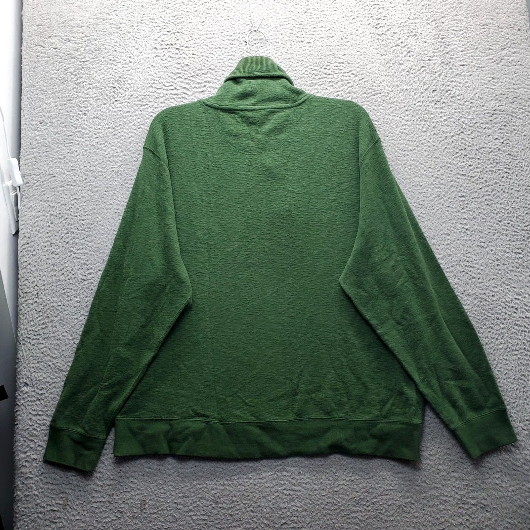 Orvis VINTAGE Orvis Sweater Mens XL Green Shawl Neck Knitted Solid 100% Cotton Pullover Long Sleeve Regular Fit Shirt Mens Size XL Size US XL / EU 56 / 4 - 2 Thumbnail