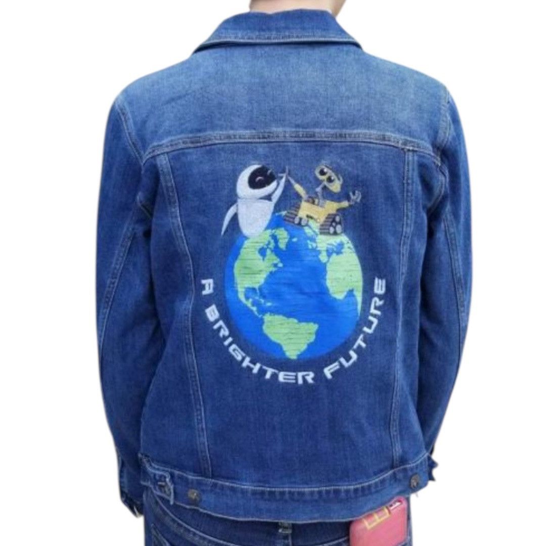 Disney Disney Pixar WALL-E Womens Recycled Embroidered Denim Jacket Size S / US 4 / IT 40 - 3 Thumbnail