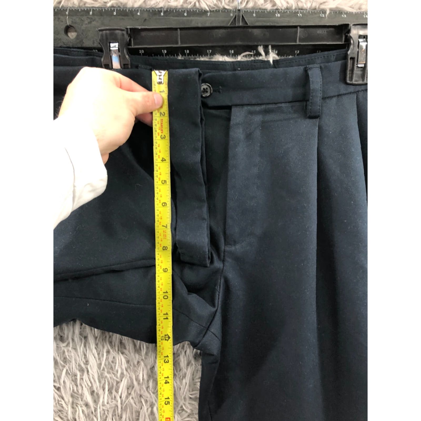 Izod IZOD Pants 34x29 Blue Dark Wash Casual Subtle Logo 5-Pocket Flat Front Straight Leg Men Size US 34 / EU 50 - 4 Thumbnail