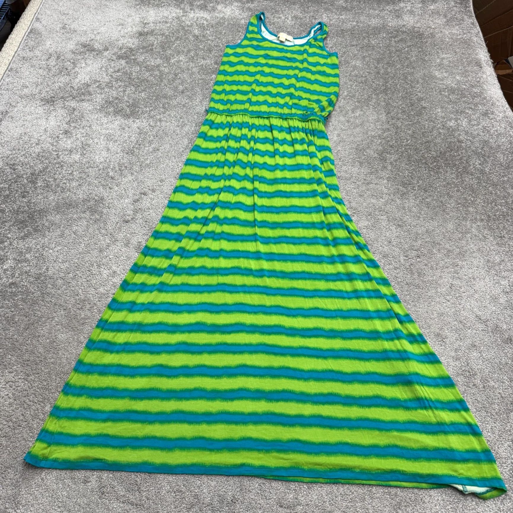 Michael Kors Michael Kors Sleeveless Maxi Dress Women S Blue Green Striped Casual Stretch Size S / US 4 / IT 40 - 2 Thumbnail