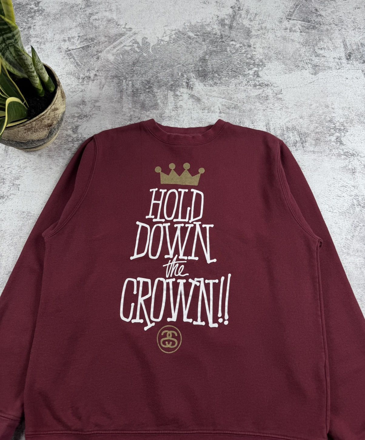 Stussy Stussy Hold Down The Crown Logo Medium Red Skate Rap Hip Hop Sweatshirt Hoodie Size US M / EU 48-50 / 2 - 4 Thumbnail