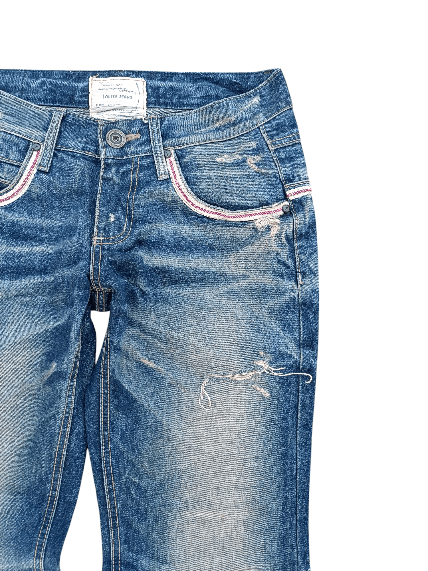 Designer FLARED💥 LOLITA JEANS DISTRESSED WHISKERS DENIM Size US 32 / EU 48 - 5 Thumbnail