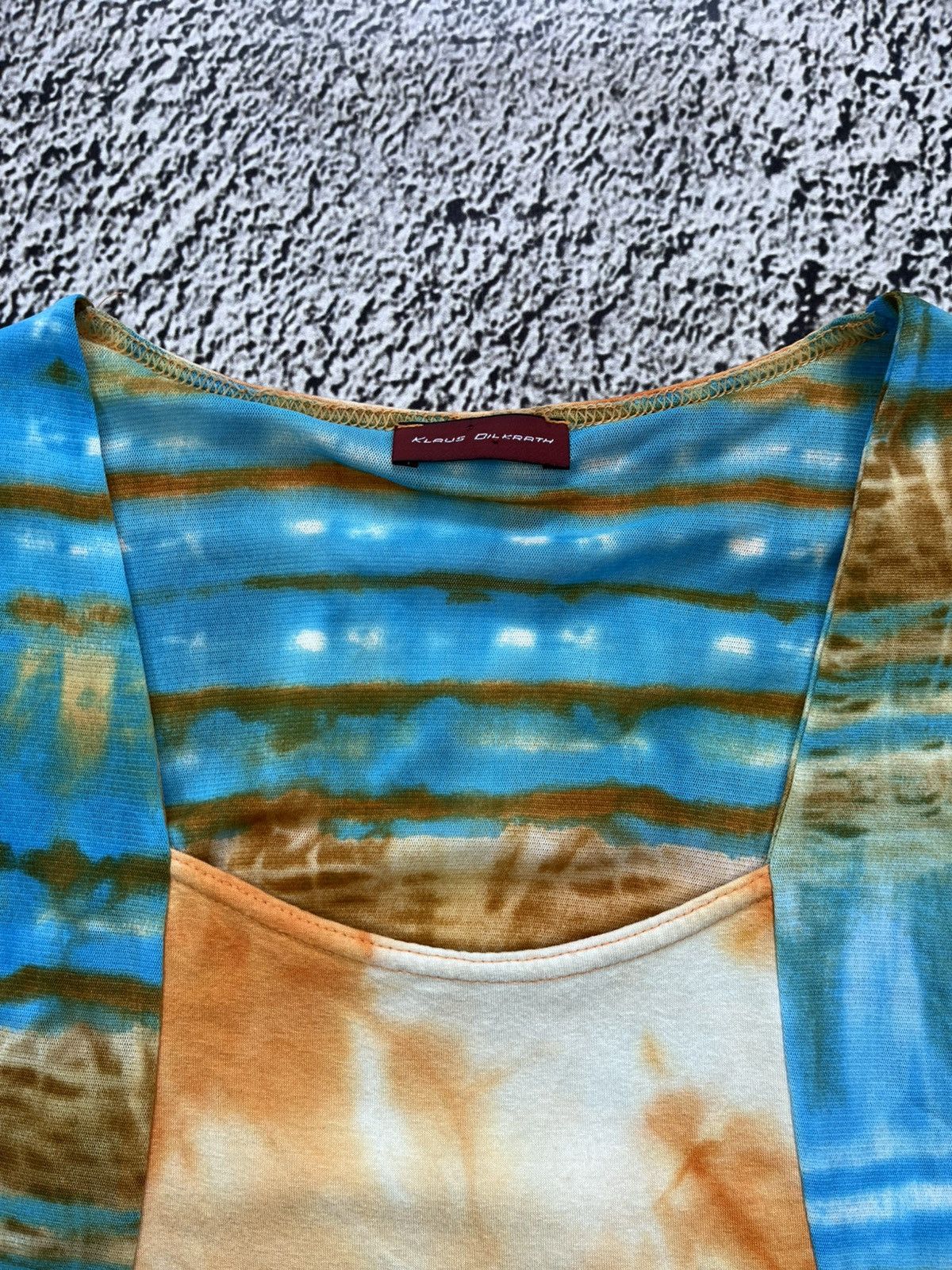 Japanese Brand Vintage 90s abstract mesh sleeve printed 3/4 top size M Size M / US 6-8 / IT 42-44 - 5 Thumbnail