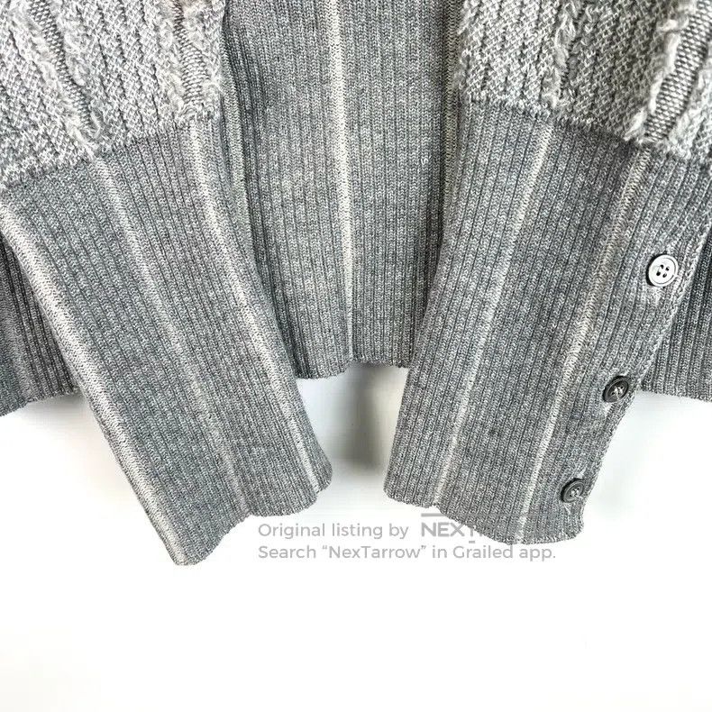 Thom Browne Thom Browne Gray Striped Fringe Wool Sweater Size US XS / EU 42 / 0 - 7 Thumbnail