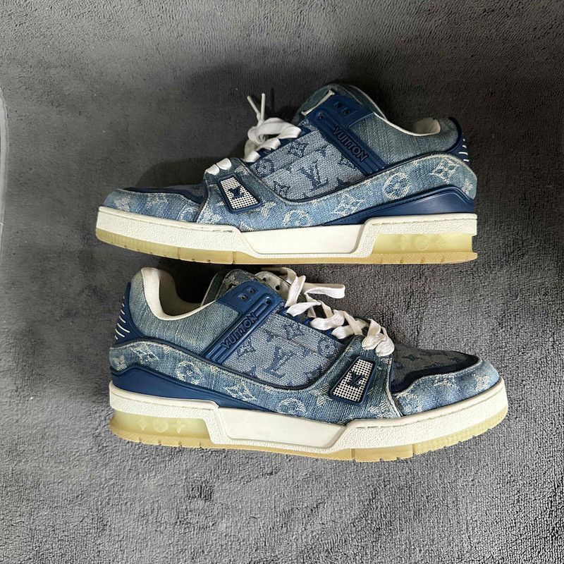 Louis Vuitton Louis Vuitton Denim Trainer Low-Top Sneakers - Size US 8 / EU 41 - 9 Thumbnail