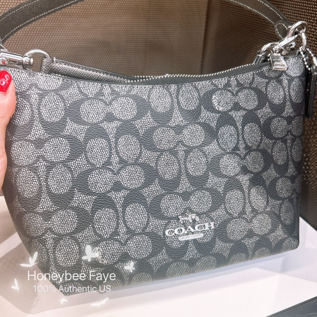Coach Zip Top Shoulder Bag In Signature Canvas CW391 Size ONE SIZE - 3 Thumbnail