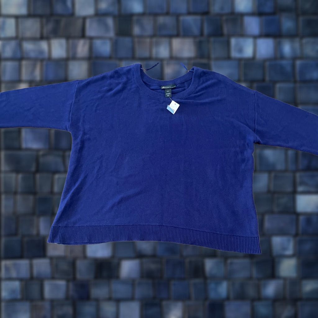 Vintage Lane Bryant Women’s Purple 1/2 Zip Crew Neck Pullover Sweater Size 22/24 Pull Over Knit Long Sleeve Casual Travel Regular Size 3XL / US 20-22 - 1 Thumbnail