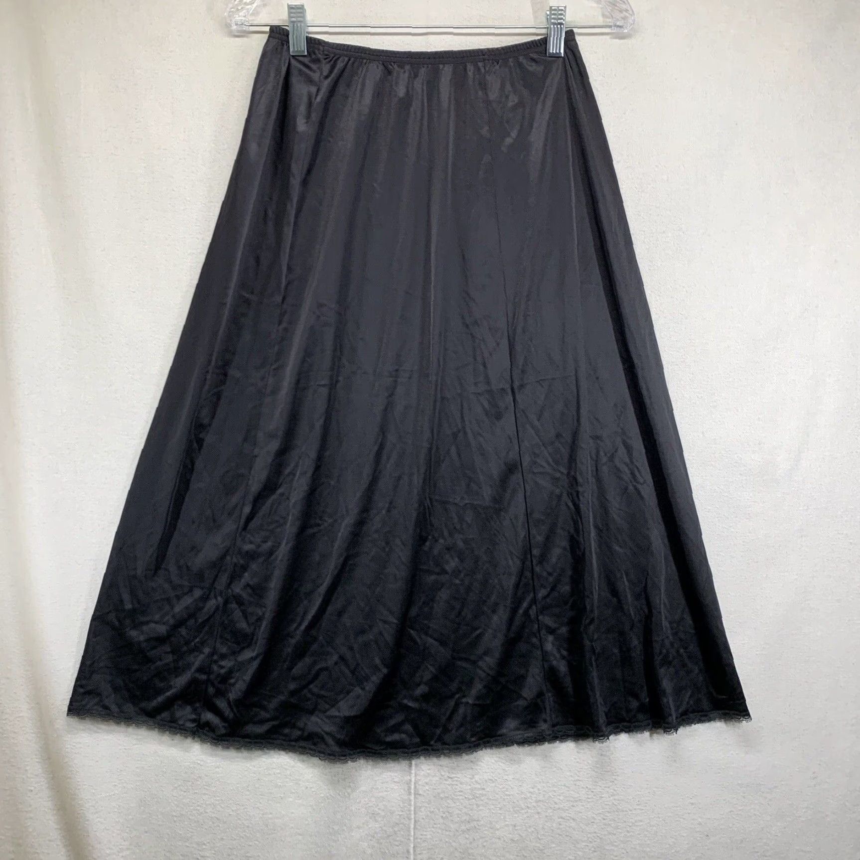 Vintage VINTAGE Vanity Fair Women's Slip Black Nylon 1970s Medium 30in Rockabilly Made in USA Size ONE SIZE - 2 Thumbnail