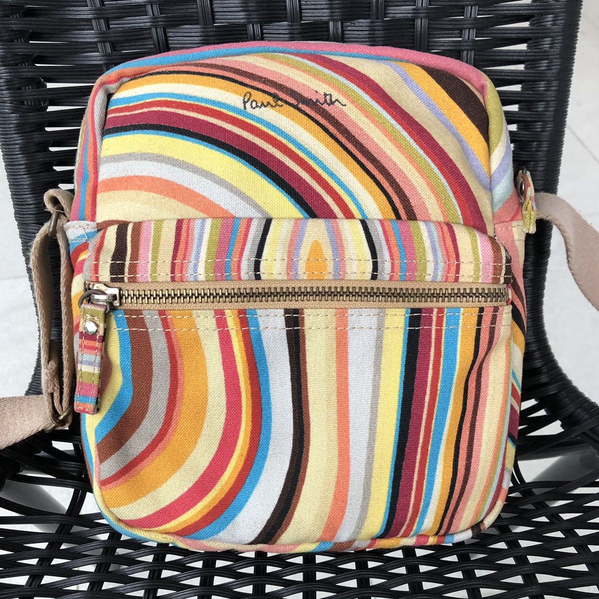 Paul Smith Paul Smith Multicolour-stripe Canvas Shoulder Bag Size ONE SIZE - 4 Thumbnail