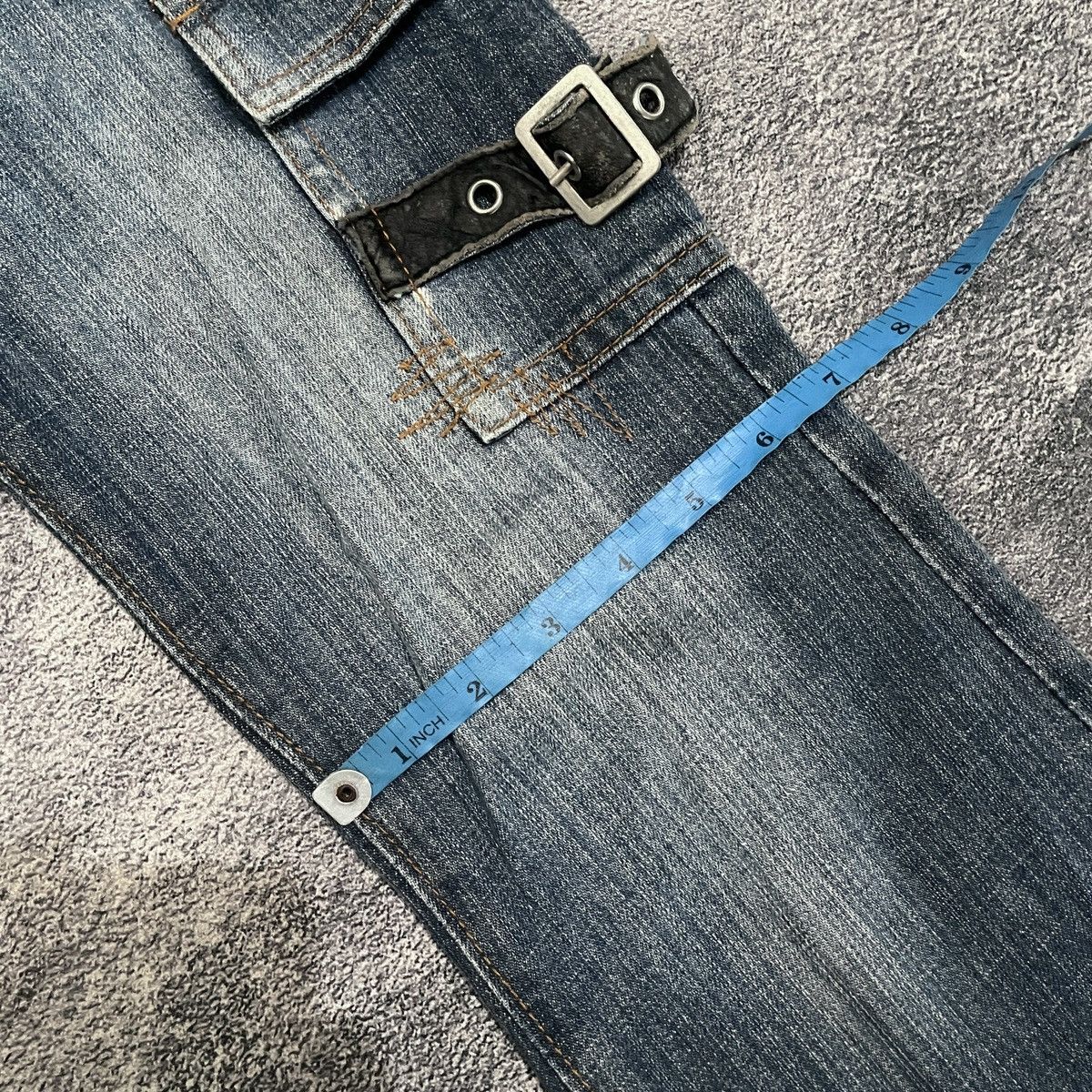 Flared Algonquins bondage punk studded denim pants