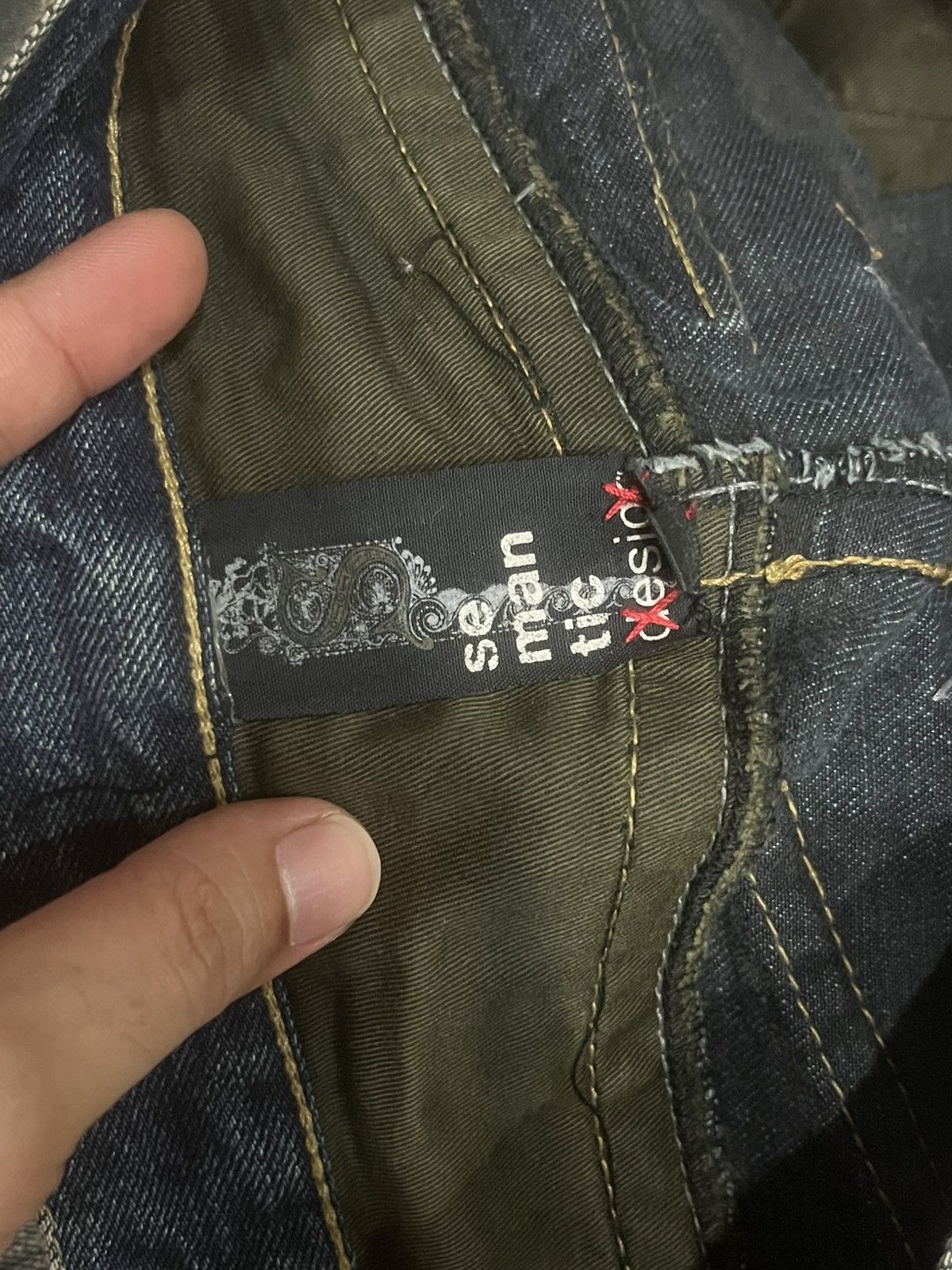 semanticdesign Vintage Semantic Design Chain Zipper Distressed Flare Jeans Size US 32 / EU 48 - 19 Thumbnail