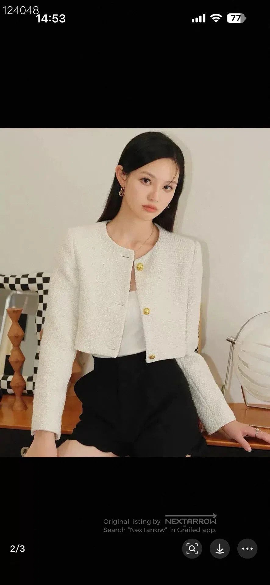 Celine Celine Tweed Triomphe Hunting Blazer. Size XXS / US 00 / IT 34 - 6 Thumbnail