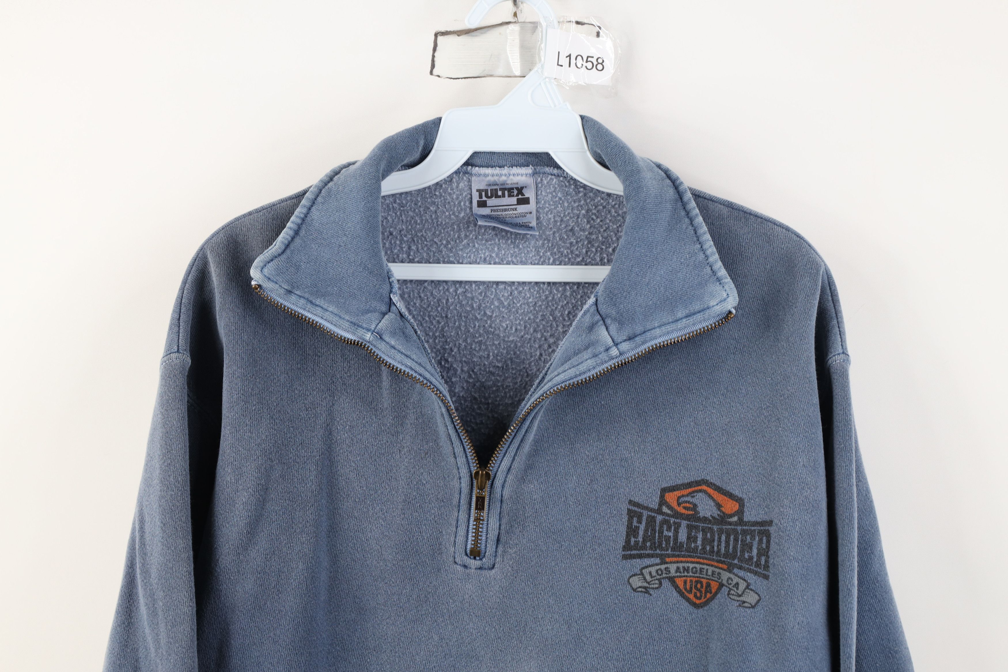 Vintage Vintage 90s Stonewash EagleRider Motorcycle Sweatshirt Size US M / EU 48-50 / 2 - 2 Thumbnail