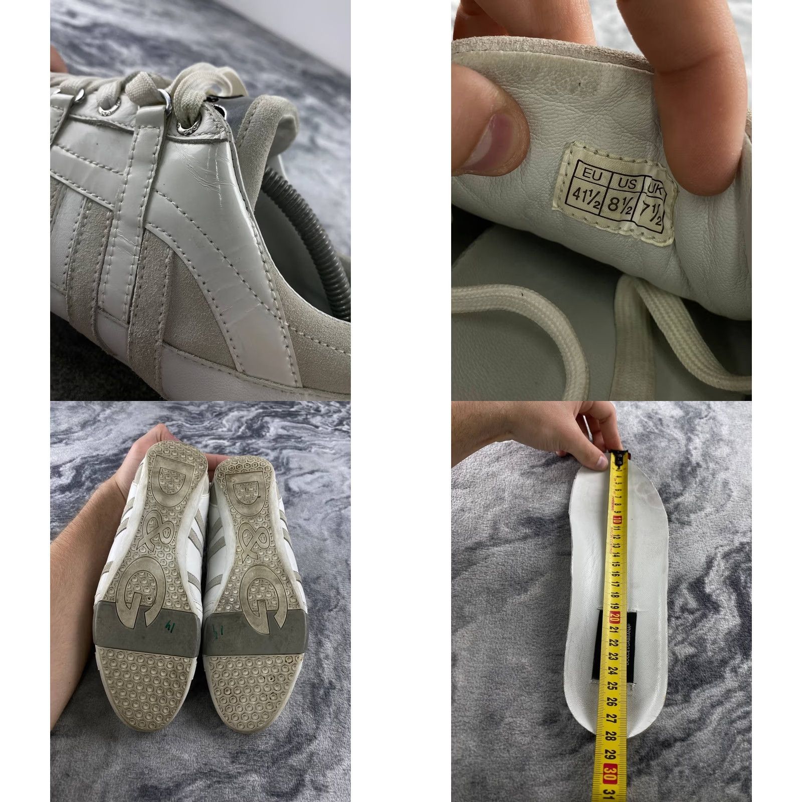 Dolce & Gabbana VINTAGE Dolce&Gabbana Sneaker Men White 41.5 Leather Casual Lace Up Round Toe Comfort Size US 9 / EU 42 - 10 Thumbnail