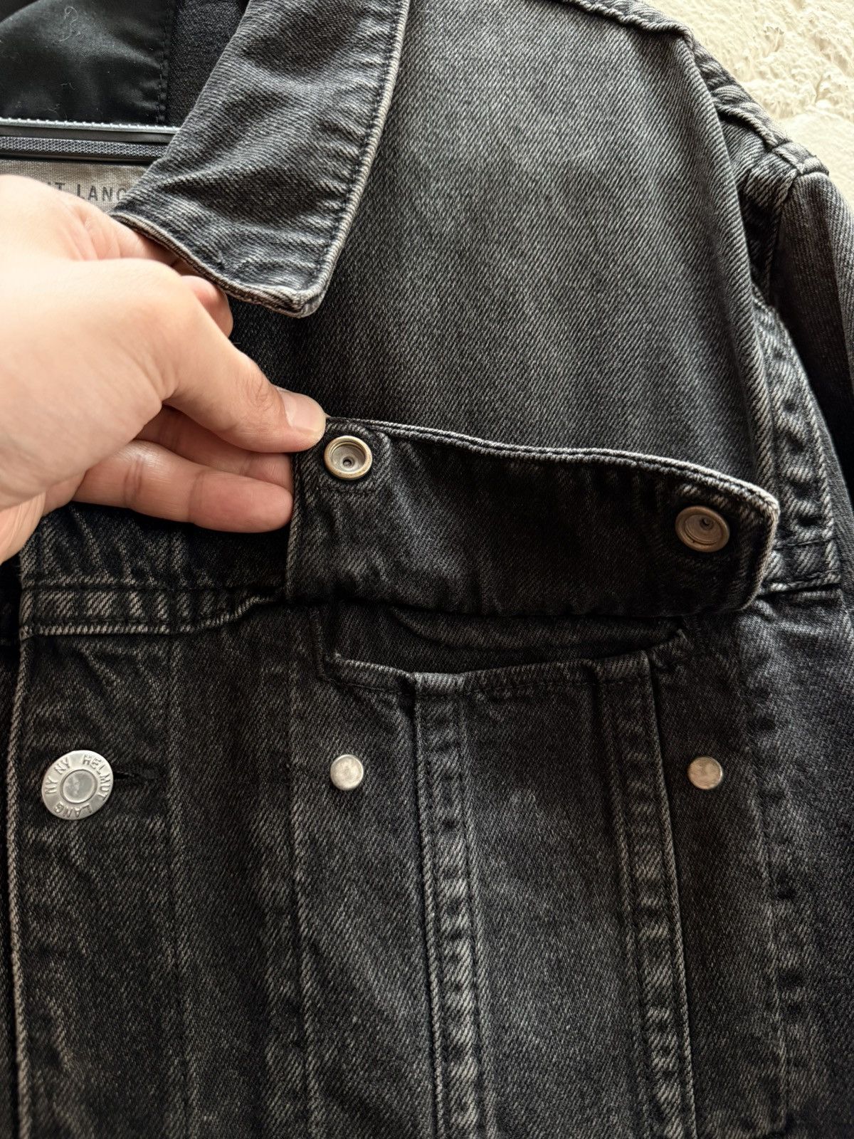 Helmut Lang Black Stonewash Denim Trucker Jacket Size US XL / EU 56 / 4 - 4 Thumbnail