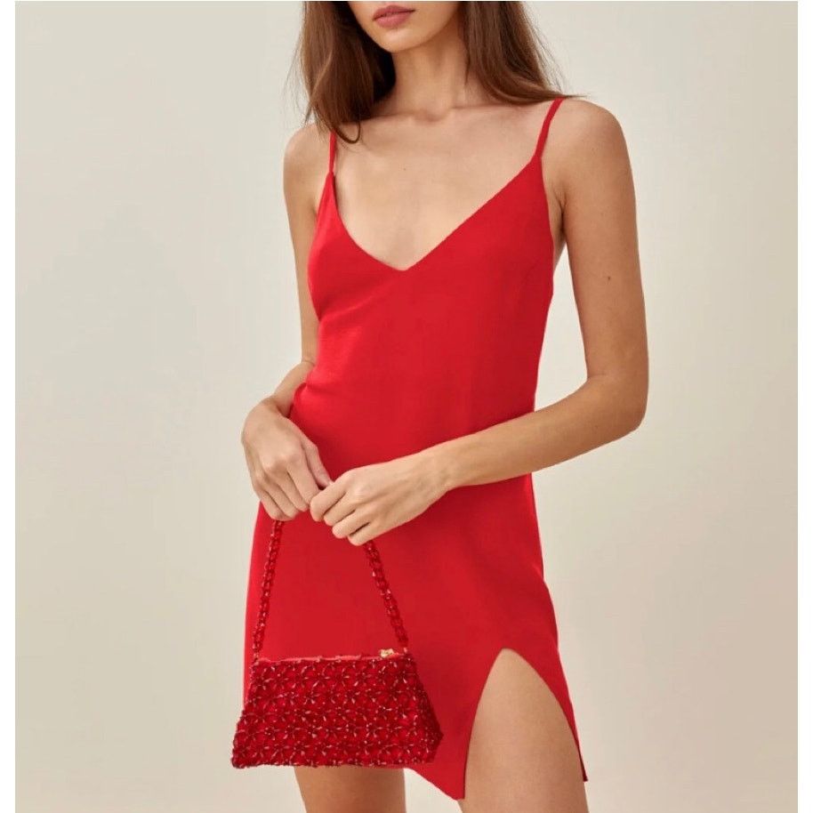 Reformation Reformation Marlowe Slip Dress Cherry Size M / US 6-8 / IT 42-44 - 2 Thumbnail