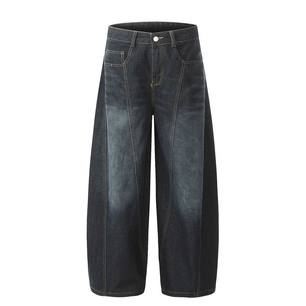 Vintage Men's street loose letter embroidered washed scimitar jeans Size US 32 / EU 48 - 1 Thumbnail