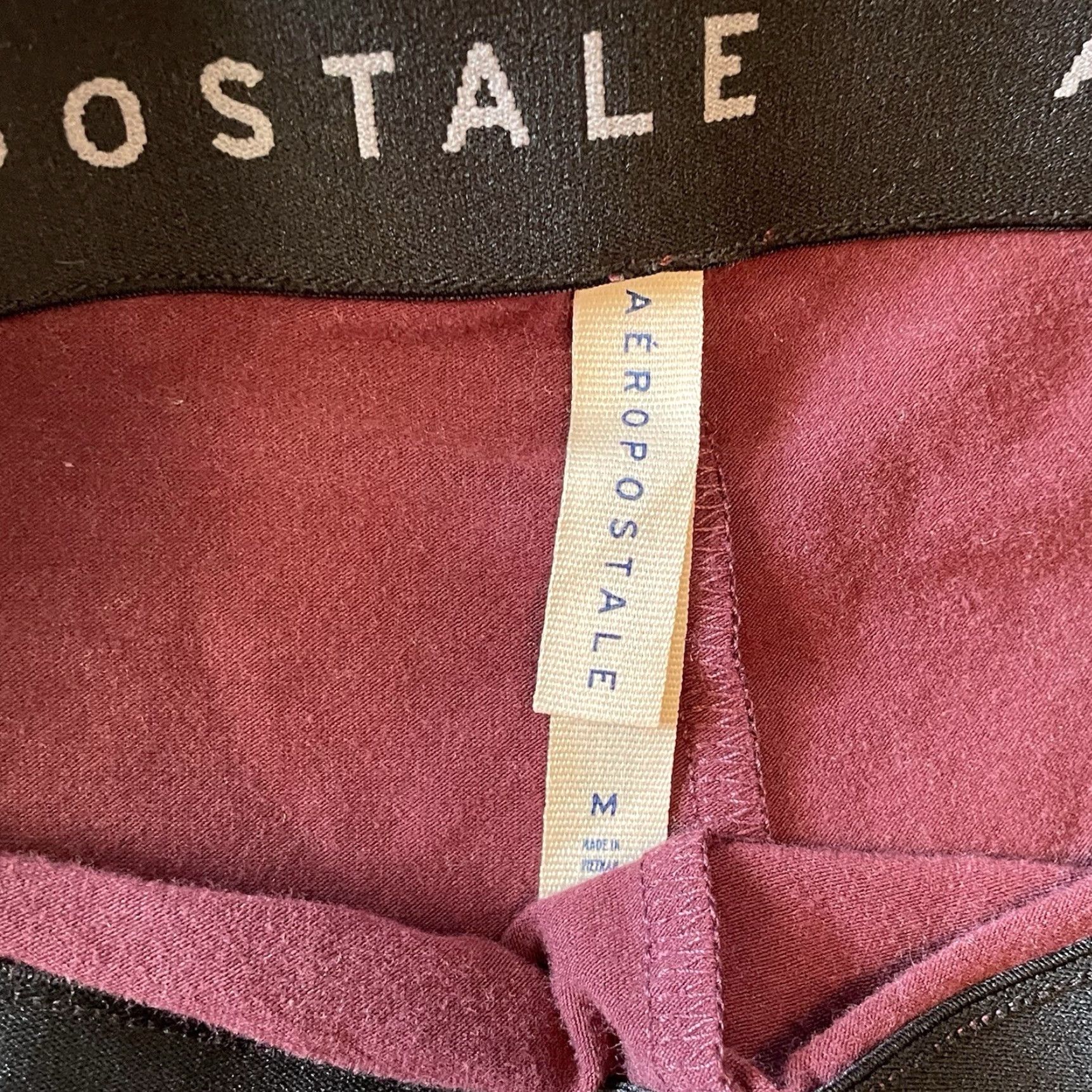 Vintage Aéropostale Burgundy High-Rise Perfect Leggings Cotton Women's Size Medium Size 32" / US 10 / IT 46 - 3 Thumbnail