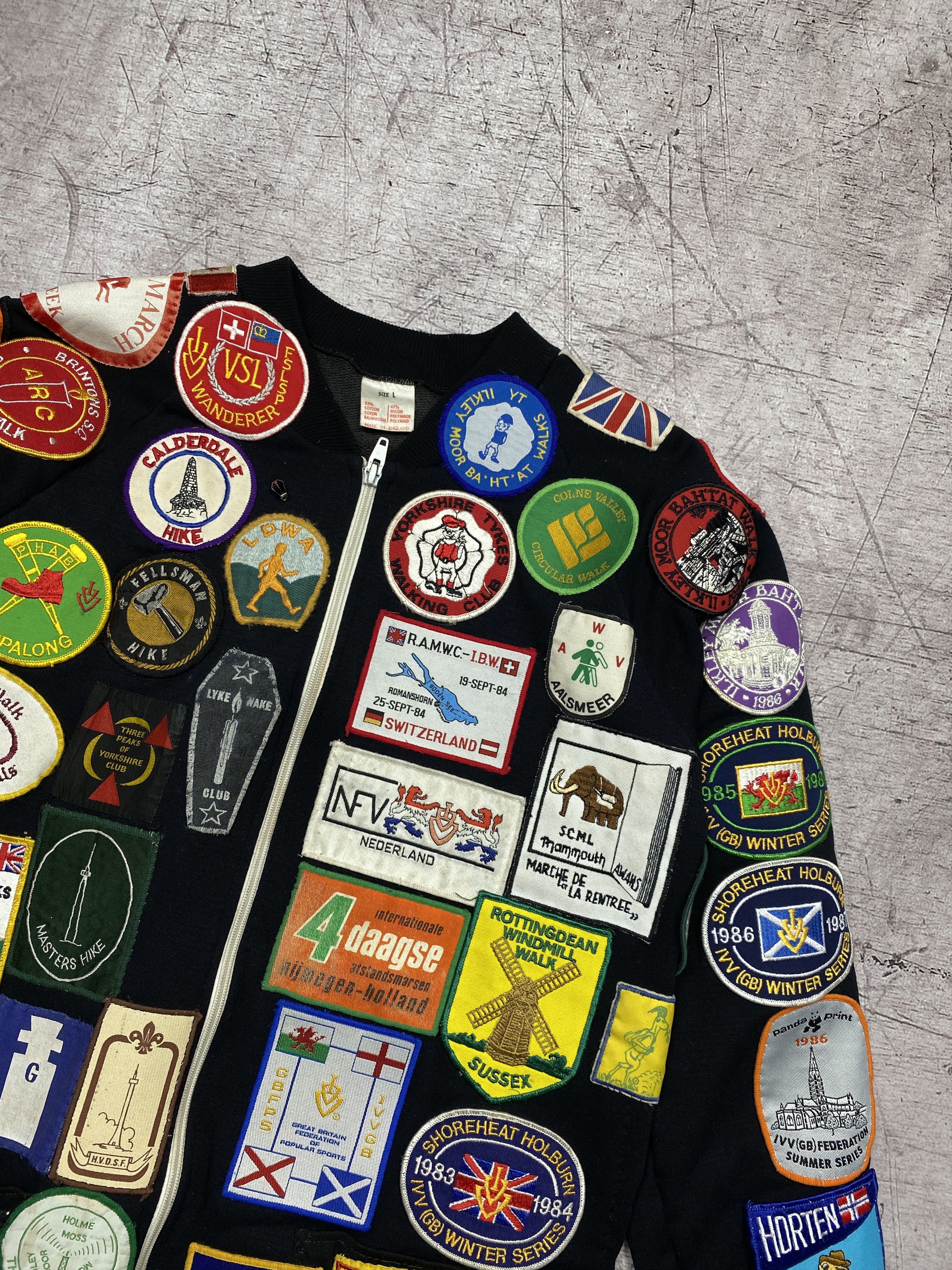 Vintage Vintage 1980’s Patch Covered Mens Bomber Jacket Size US L / EU 52-54 / 3 - 2 Thumbnail